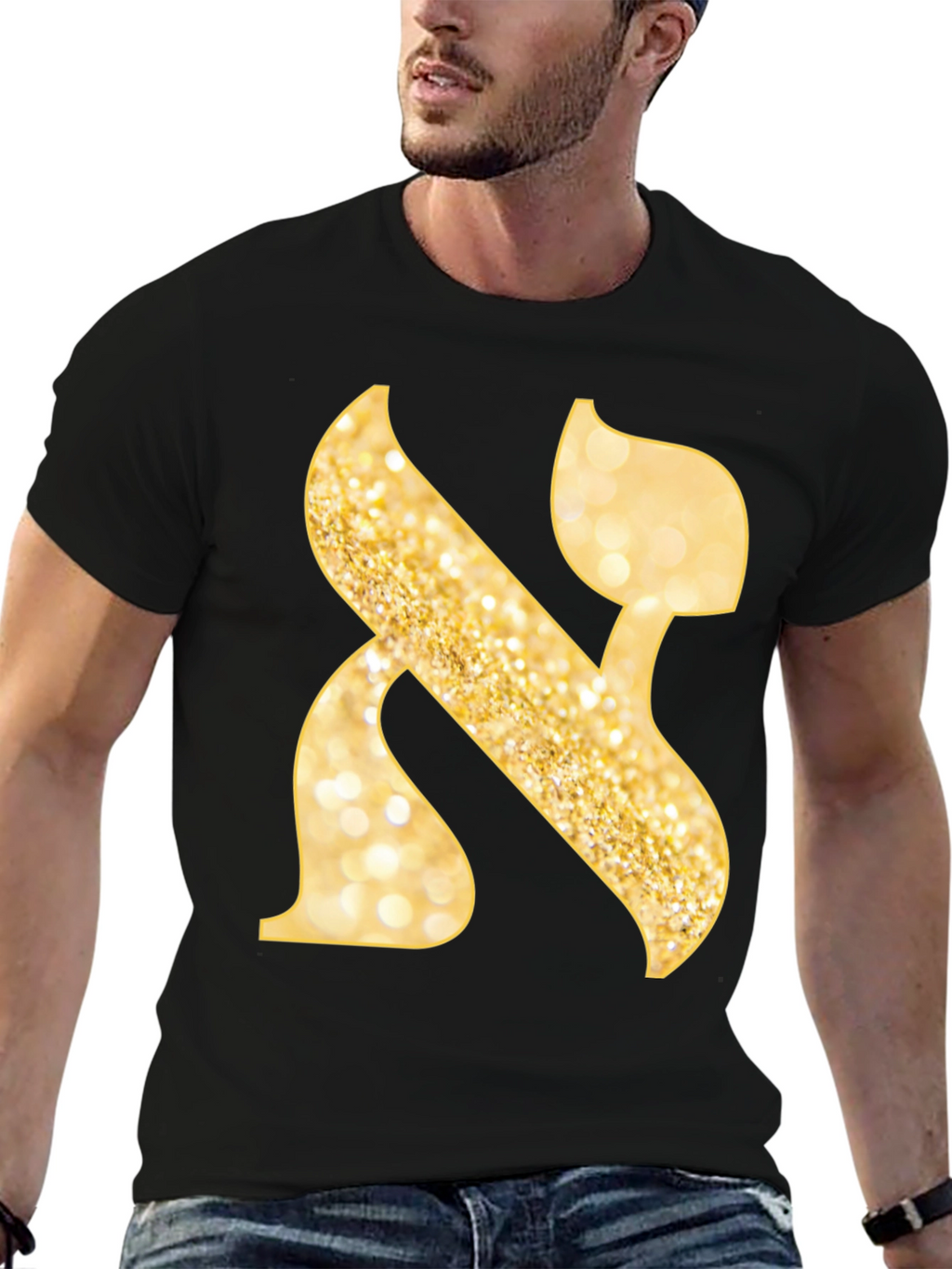 Aleph T-Shirt - Gold Glitter Design