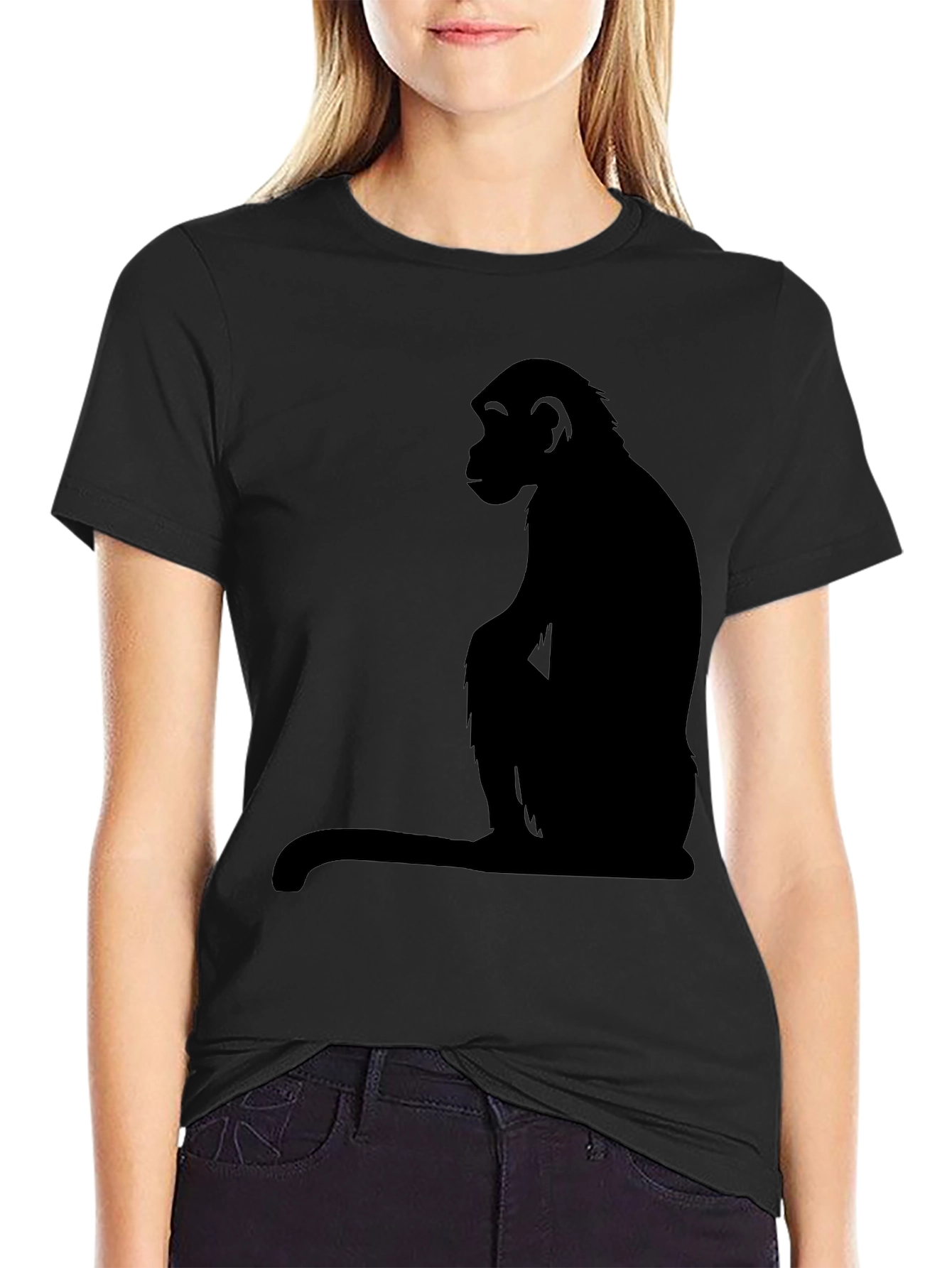 Black Monkey Silhouette T-Shirt