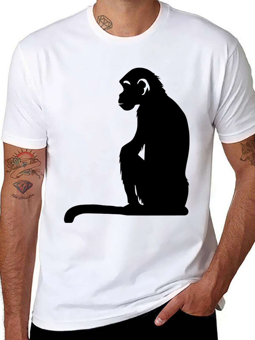 Black Monkey Silhouette T-Shirt