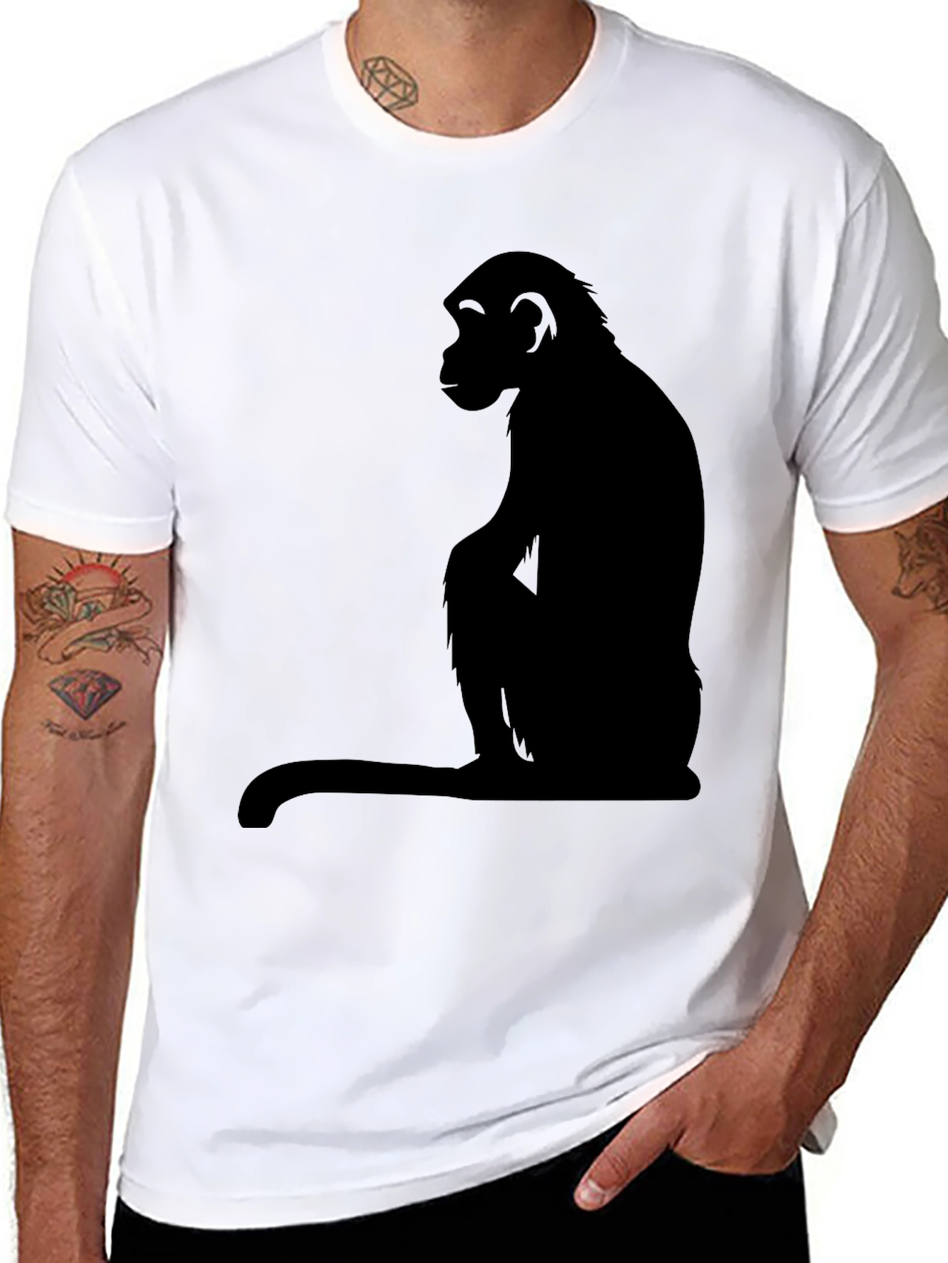 Black Monkey Silhouette T-Shirt