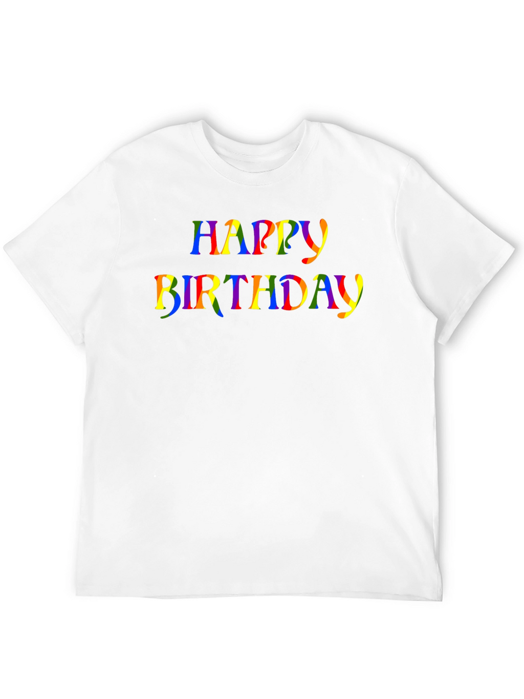Rainbow Happy Birthday Graphic Black T-Shirt