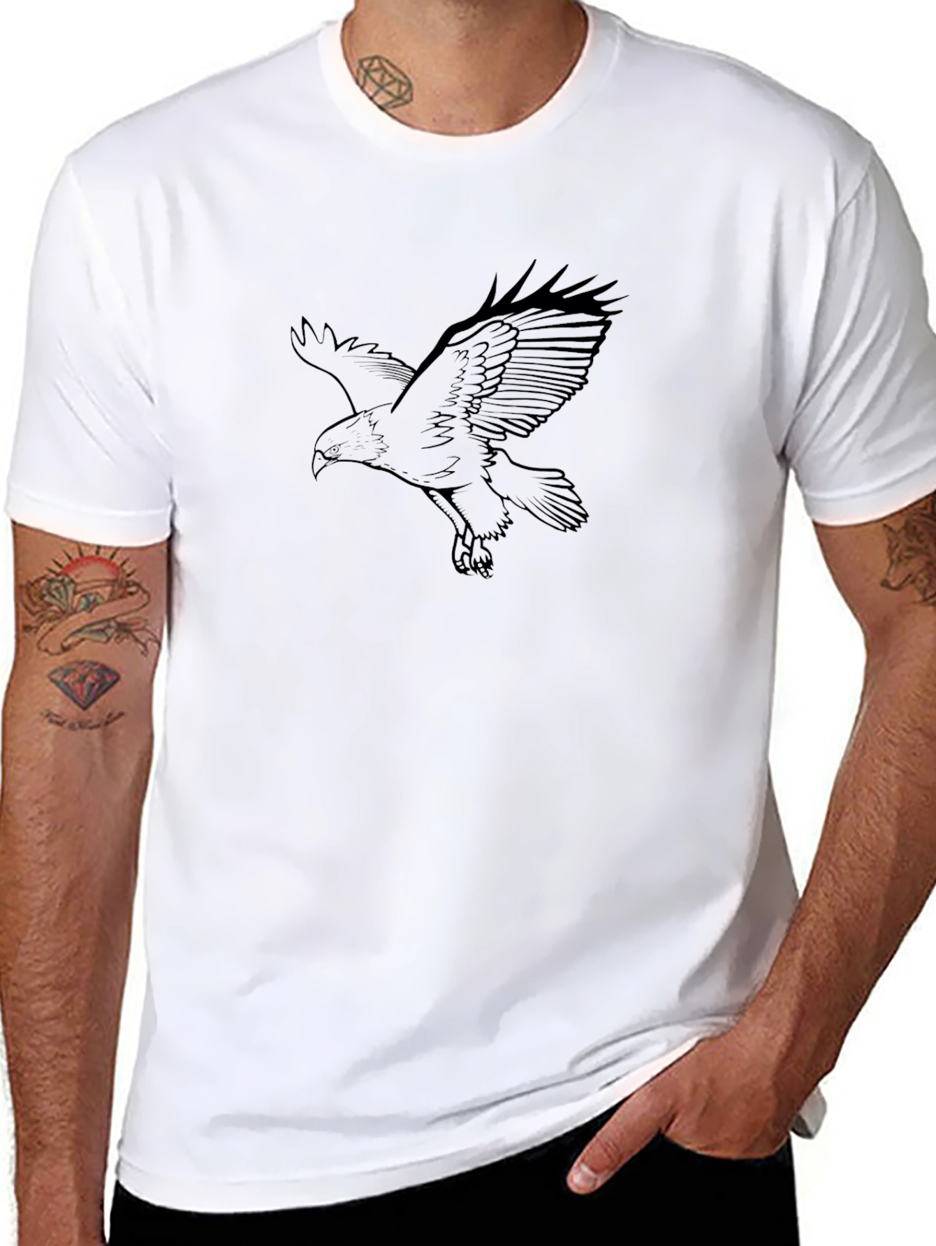 Black Eagle Graphic Tee - Mens Casual Shirt