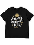 Attracting Abundance Daily Black Graphic T-Shirt
