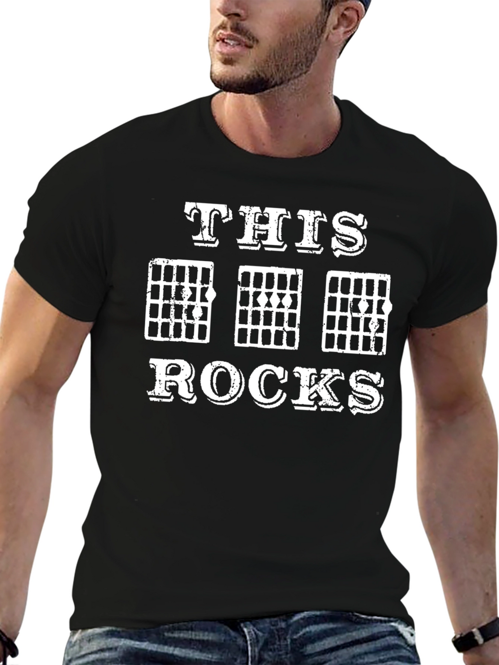 This Rocks Guitar Chords Black T-Shirt