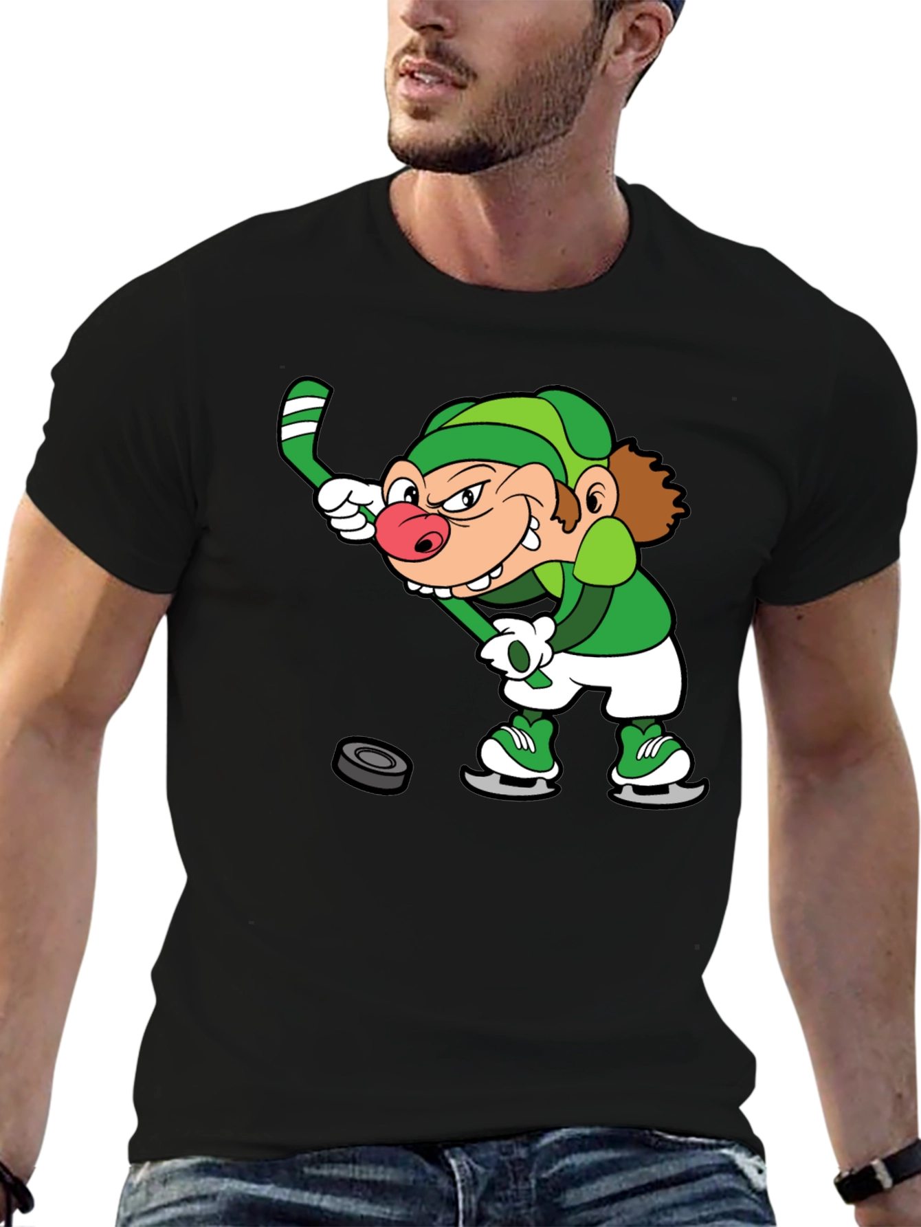 Leprechaun Hockey Black T-Shirt