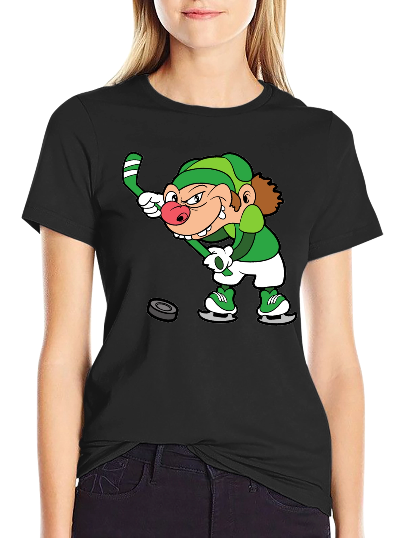 Leprechaun Hockey Black T-Shirt