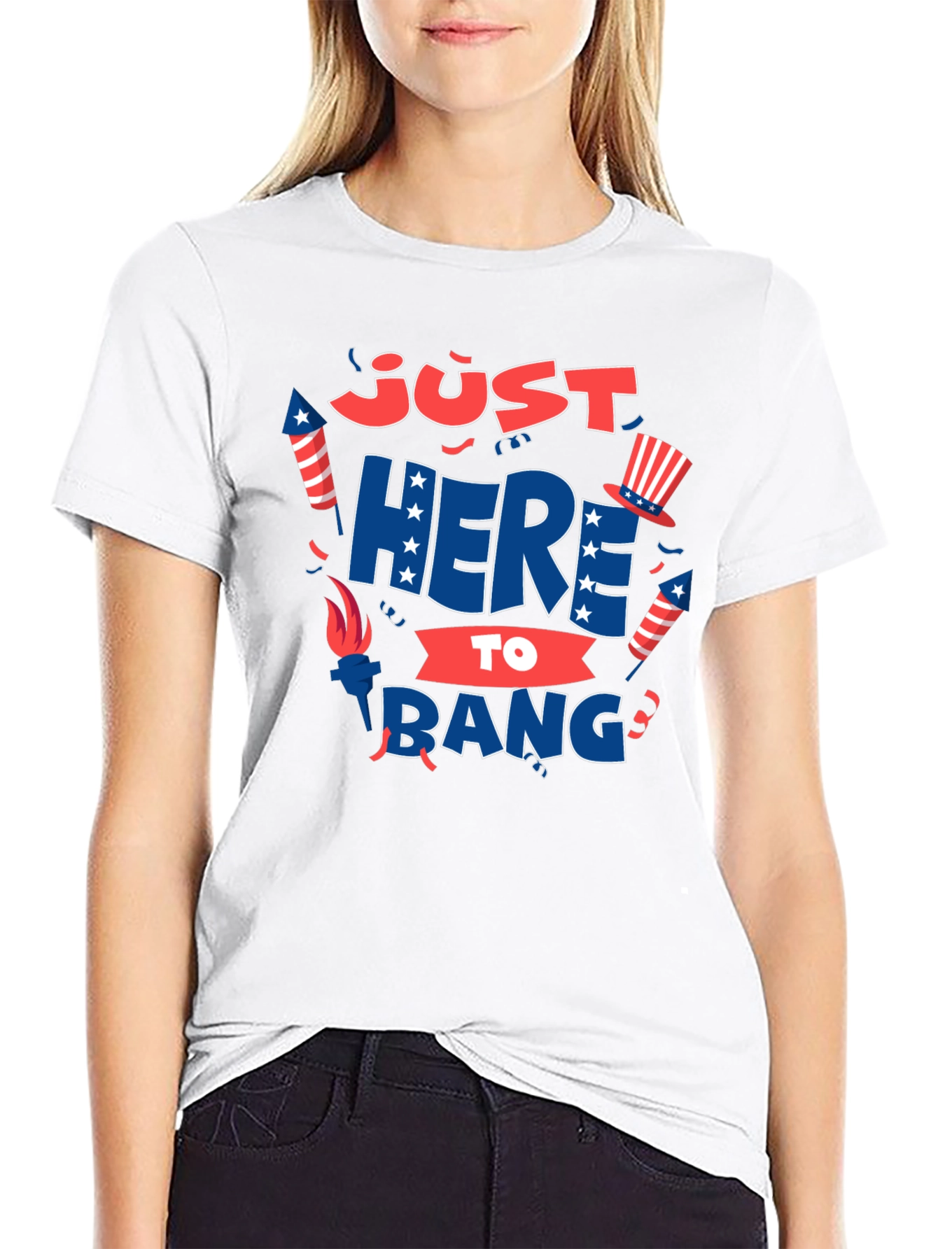 Just Here to Bang T-Shirt 4th of July