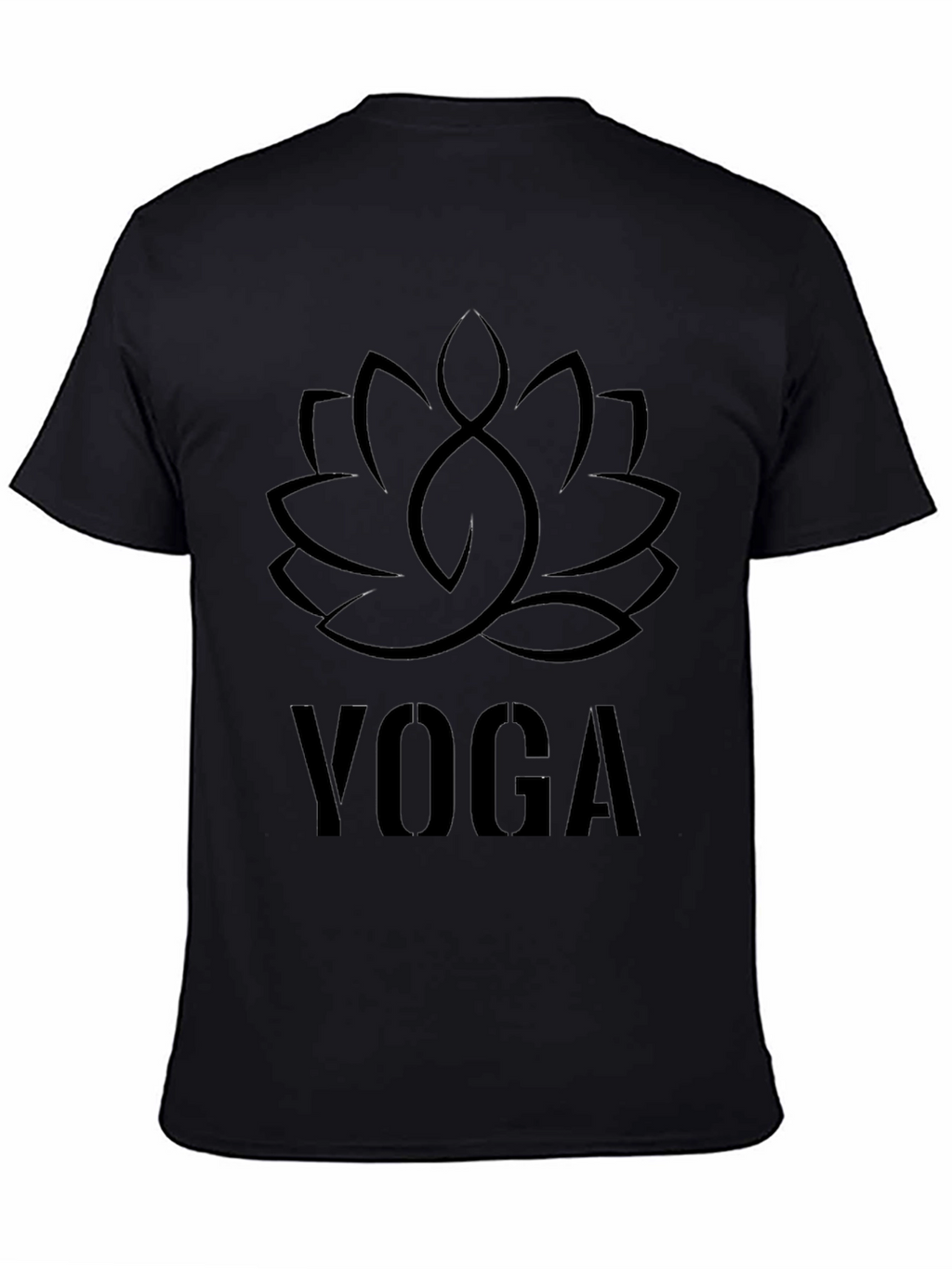 Black Yoga Lotus Flower T-Shirt