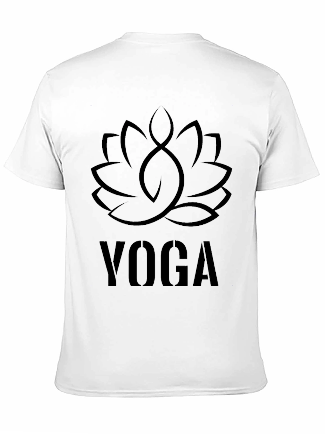 Black Yoga Lotus Flower T-Shirt