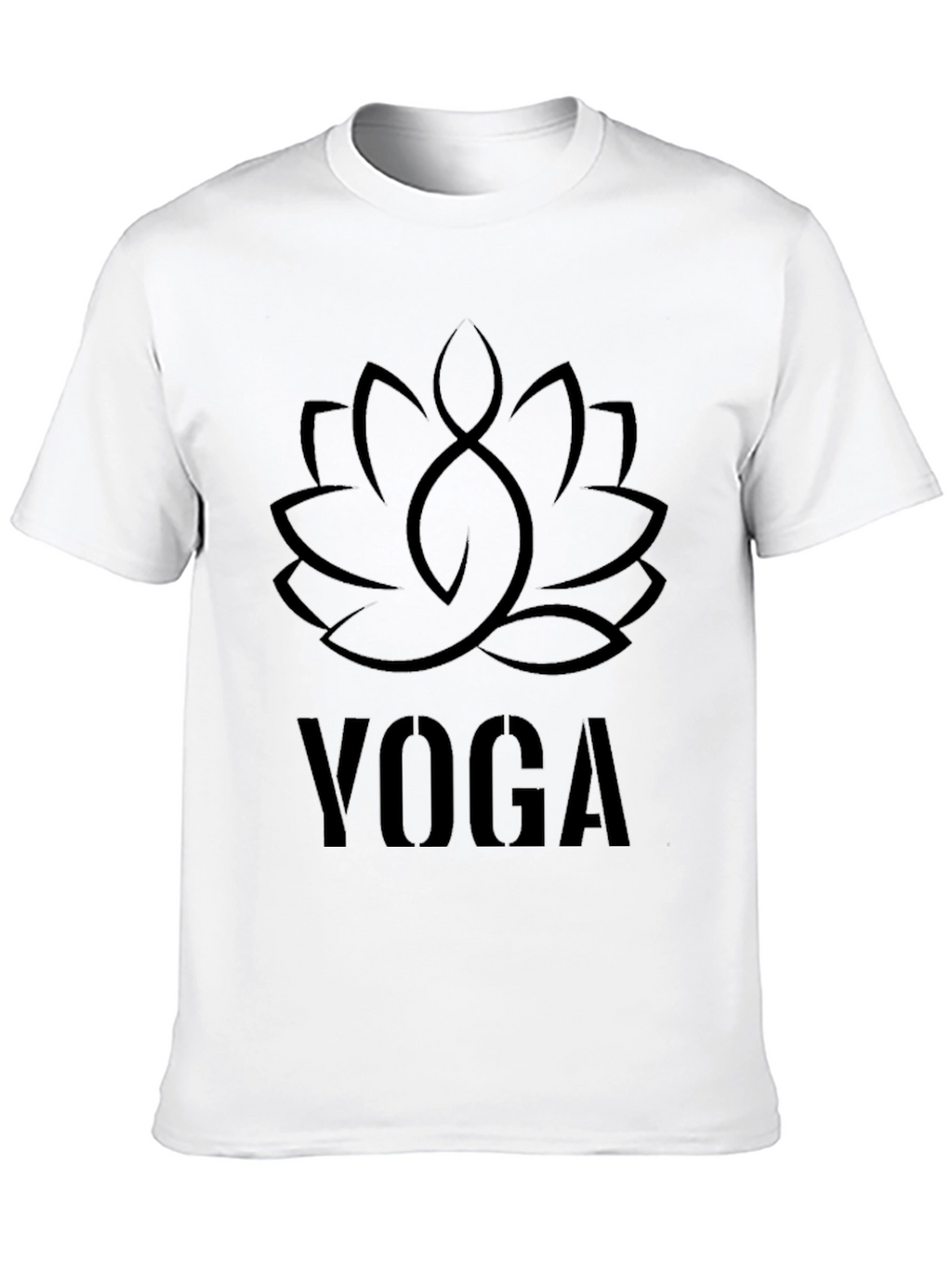 Black Yoga Lotus Flower T-Shirt
