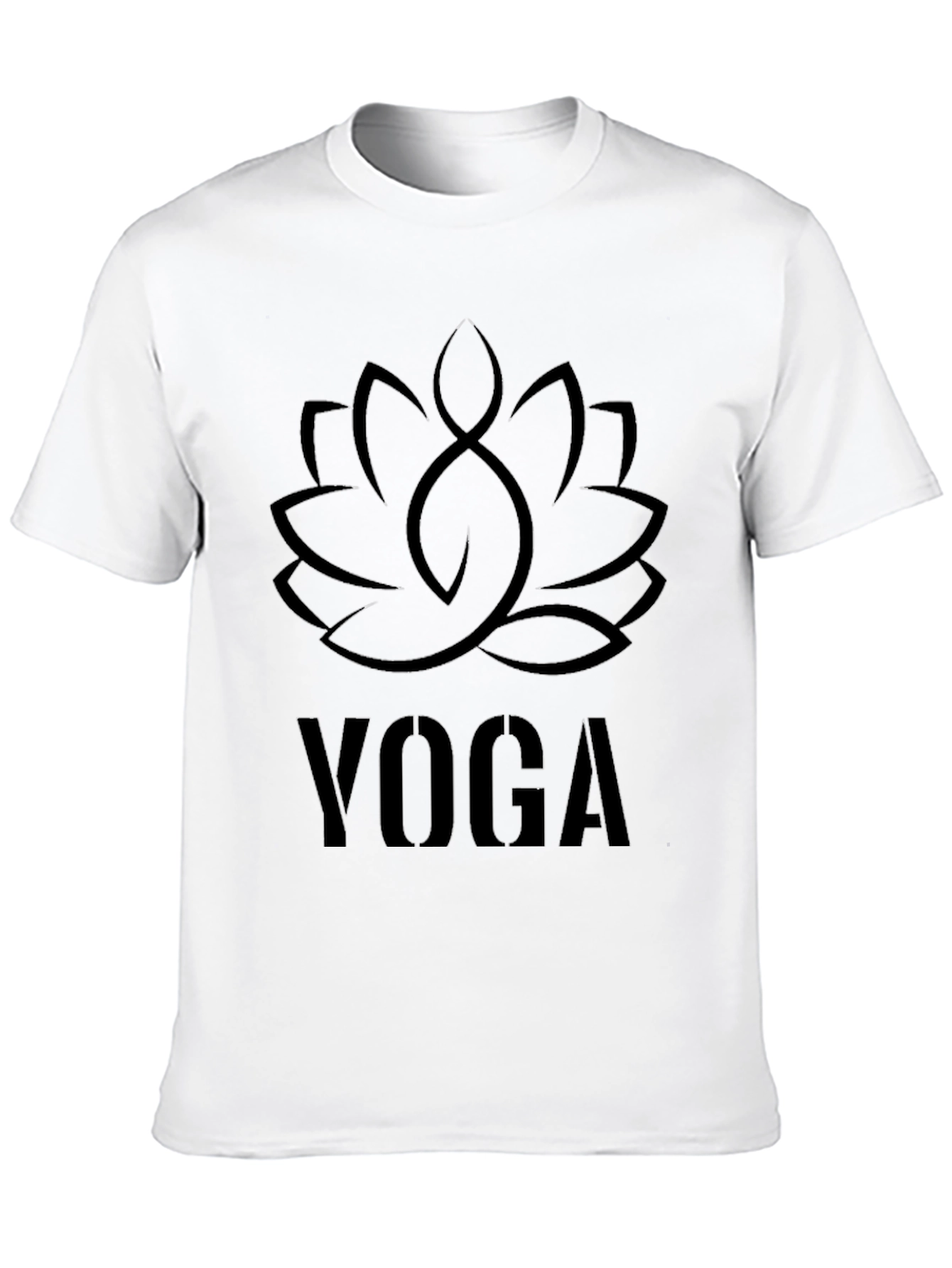 Black Yoga Lotus Flower T-Shirt