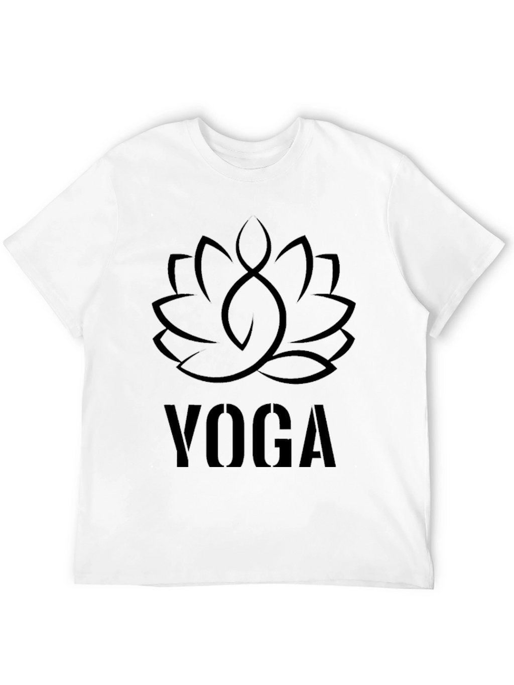 Black Yoga Lotus Flower T-Shirt