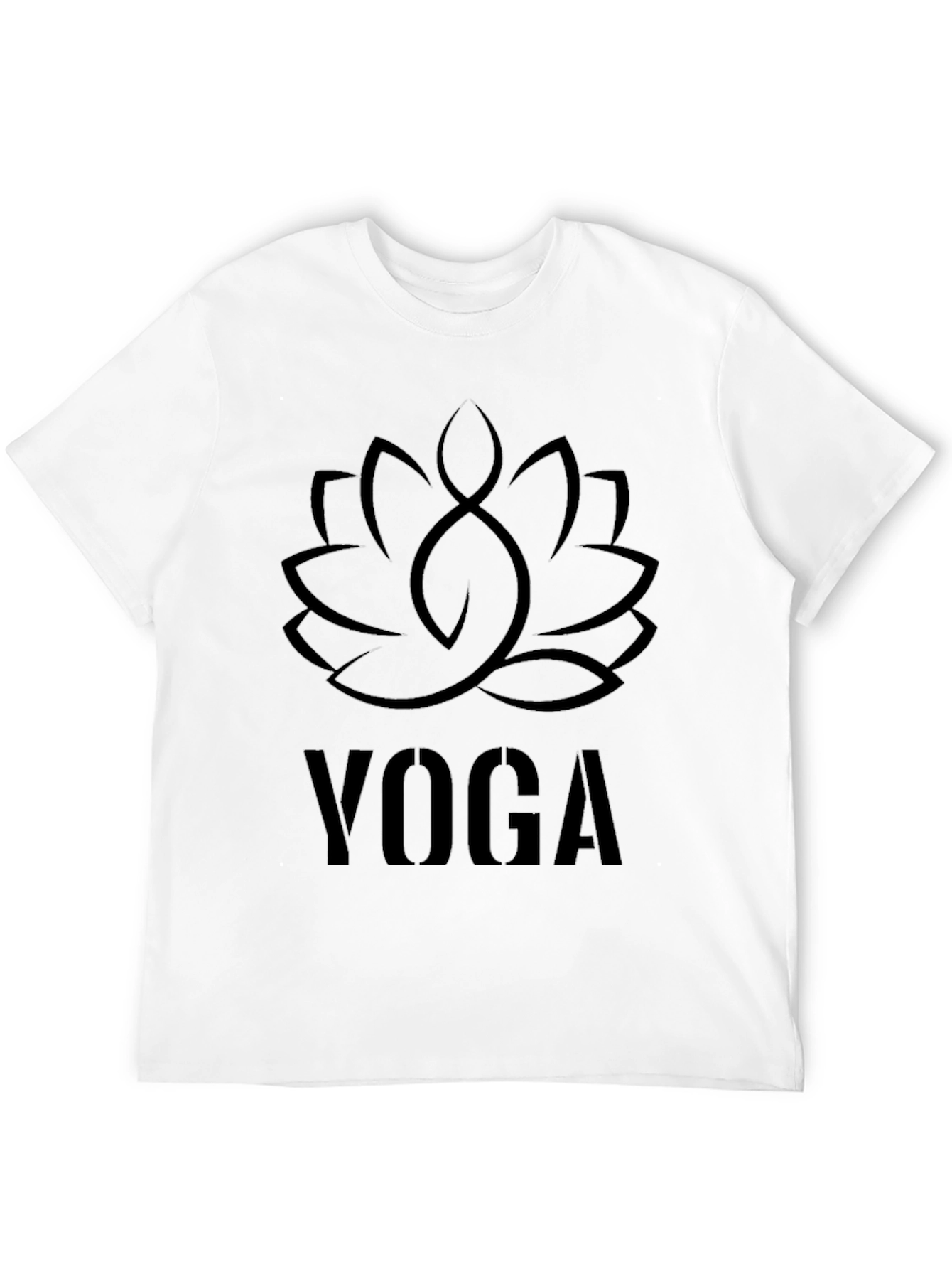 Black Yoga Lotus Flower T-Shirt
