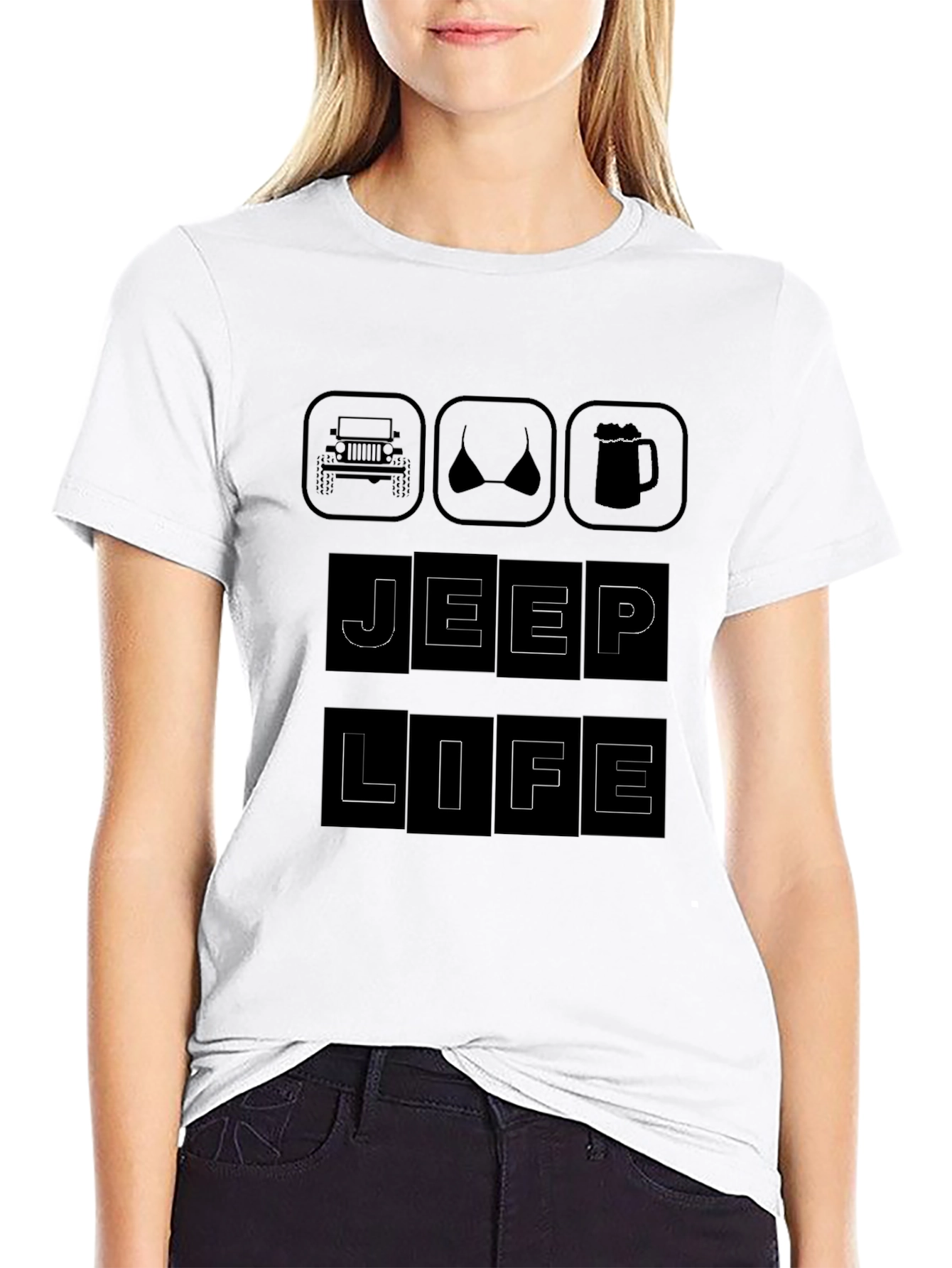 Jeep Life T-Shirt - Car Bikini Beer Design