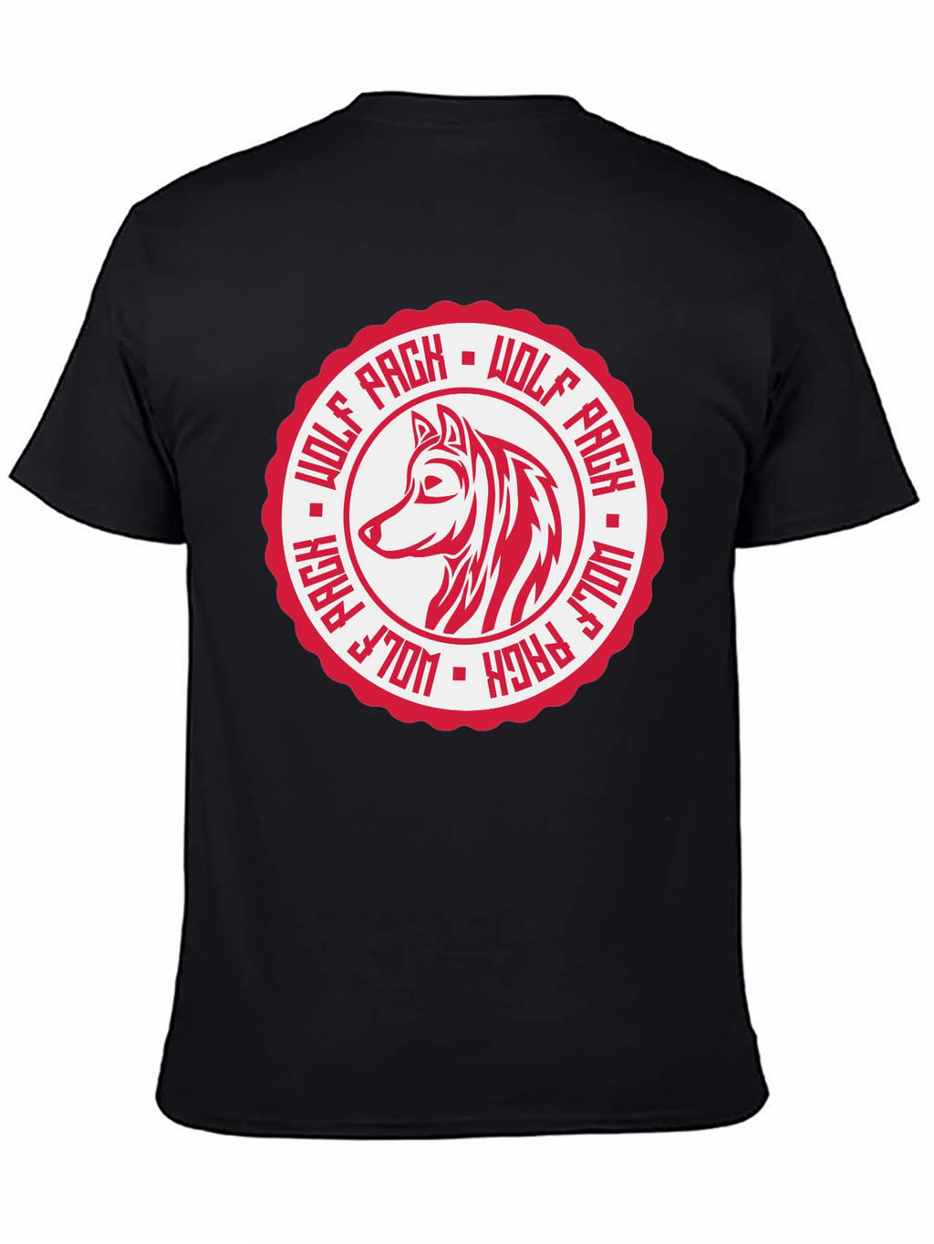 Wolf Pack Graphic Tee - Black Cotton T-Shirt