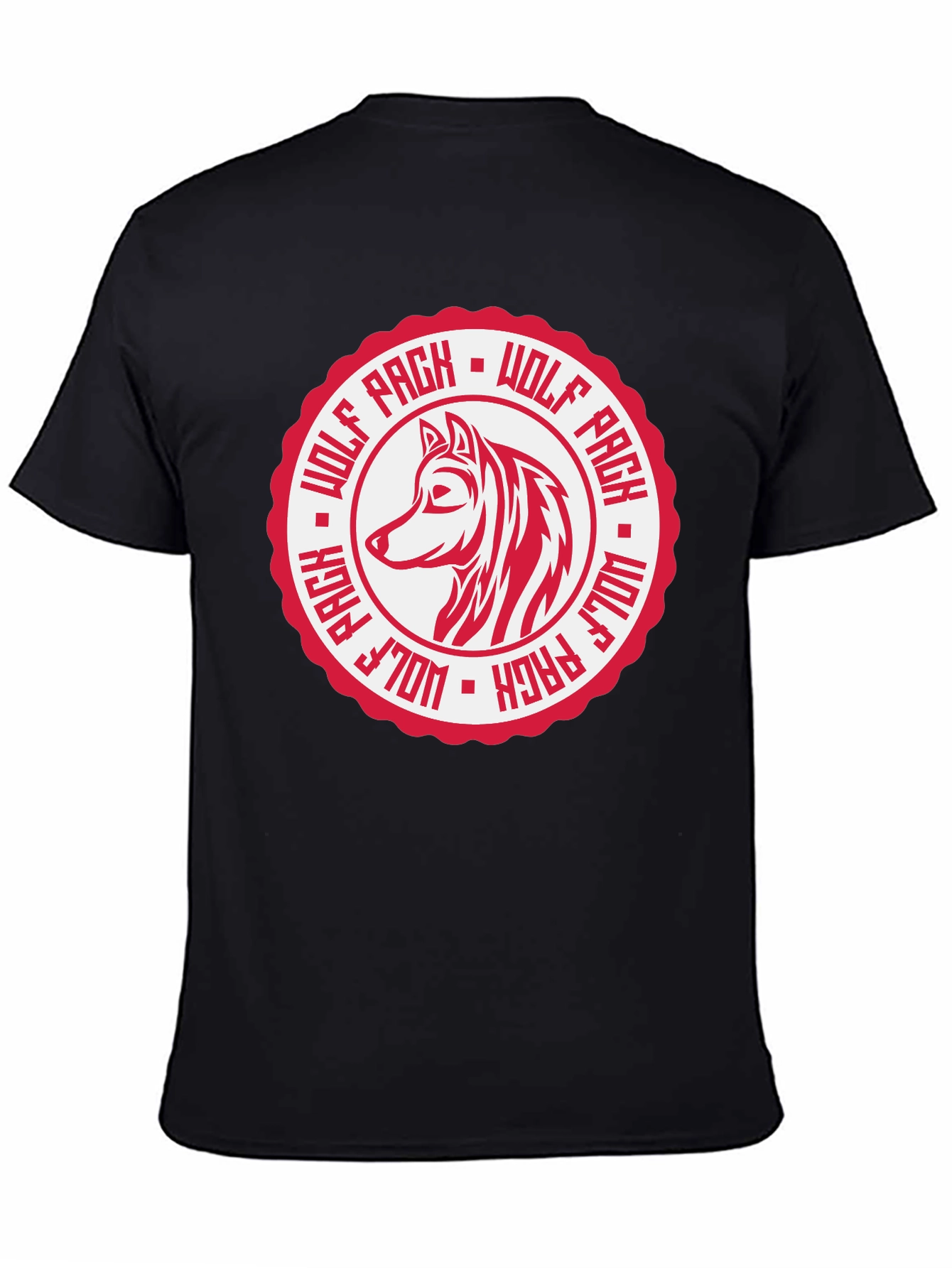 Wolf Pack Graphic Tee - Black Cotton T-Shirt