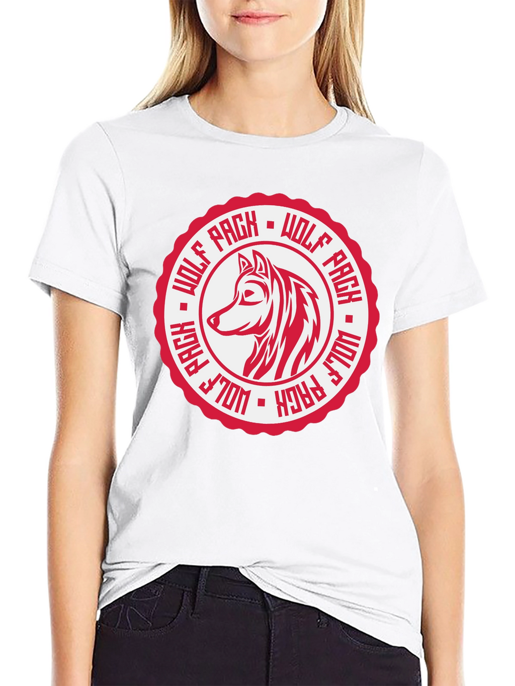 Wolf Pack Graphic Tee - Black Cotton T-Shirt