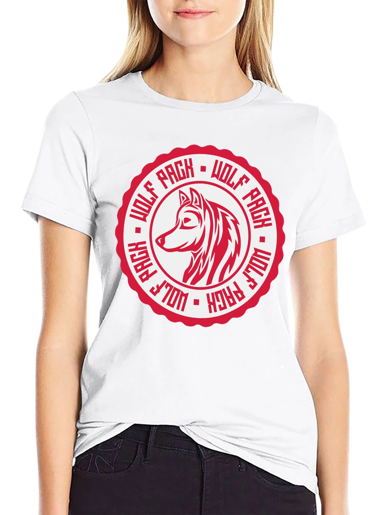 Wolf Pack Graphic Tee - Black Cotton T-Shirt