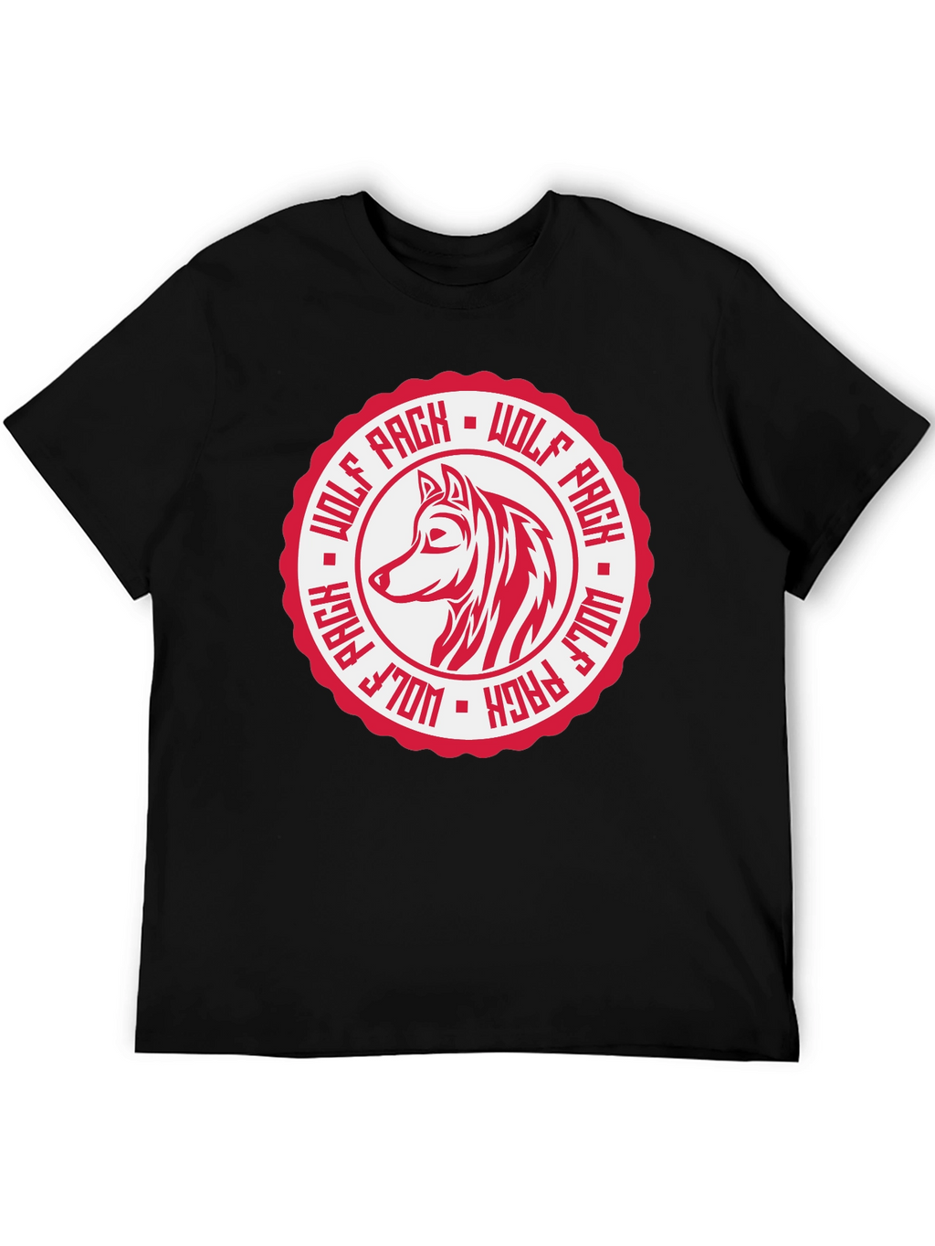Wolf Pack Graphic Tee - Black Cotton T-Shirt