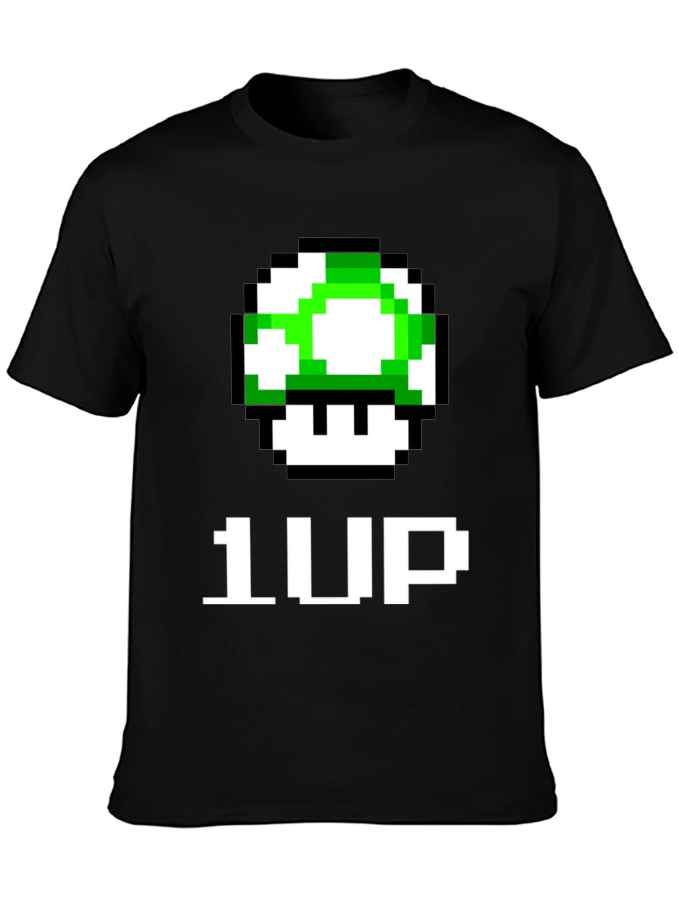 1-Up Pixel Art Black T-Shirt