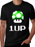 1-Up Pixel Art Black T-Shirt