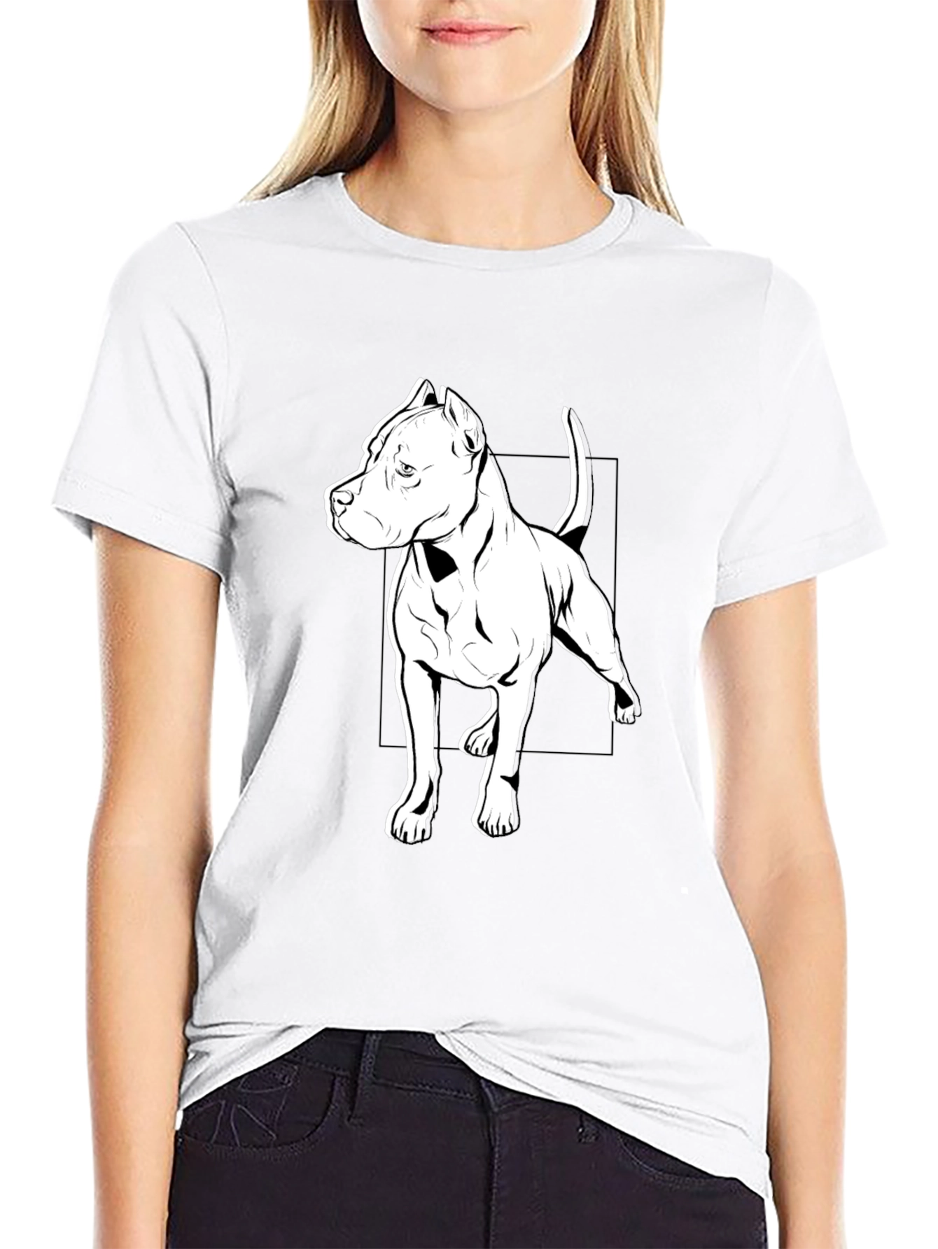 Black Pitbull Dog Graphic Tee - Stylish Casual Wear