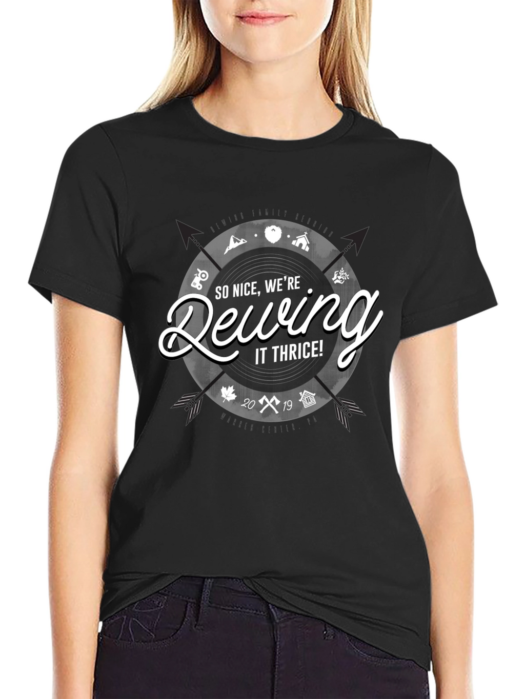 So Nice Were Dewing It Thrice Black T-Shirt