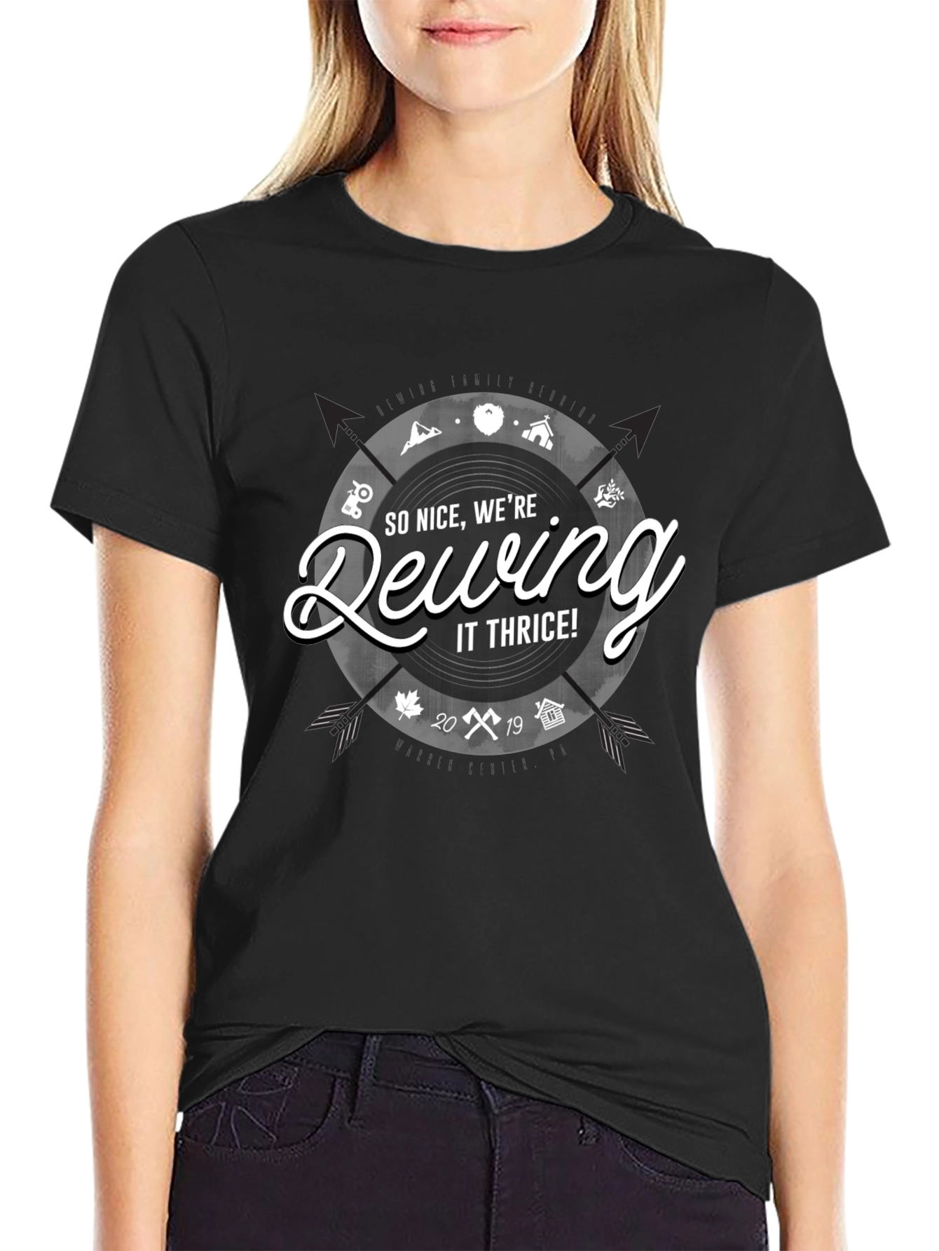 So Nice Were Dewing It Thrice Black T-Shirt