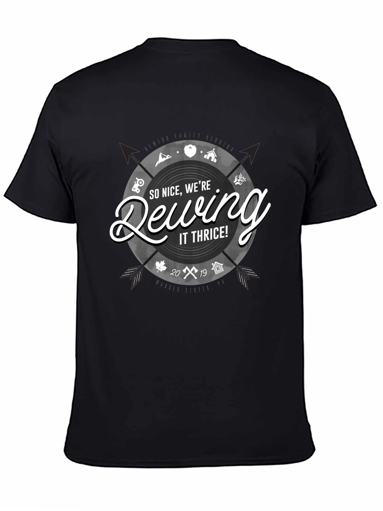 So Nice Were Dewing It Thrice Black T-Shirt