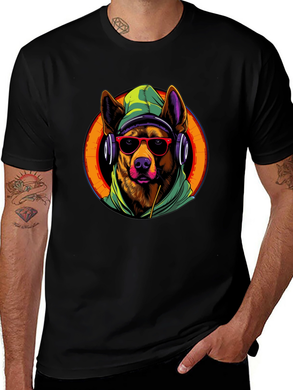 Dog DJ Graphic Tee - Cool Canine Vibes