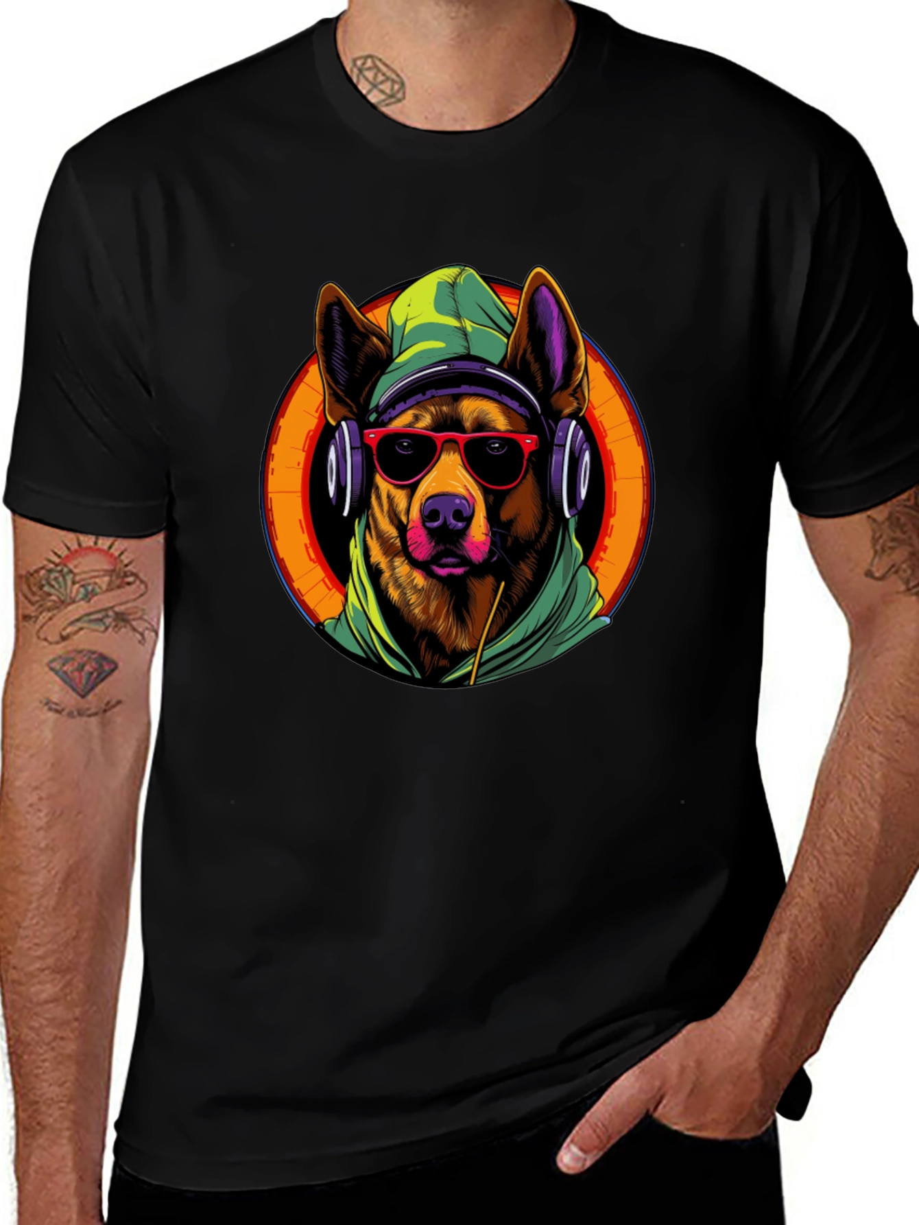 Dog DJ Graphic Tee - Cool Canine Vibes