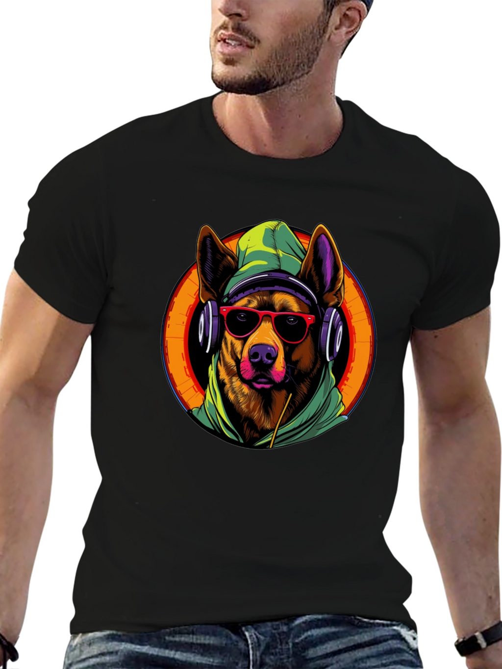 Dog DJ Graphic Tee - Cool Canine Vibes