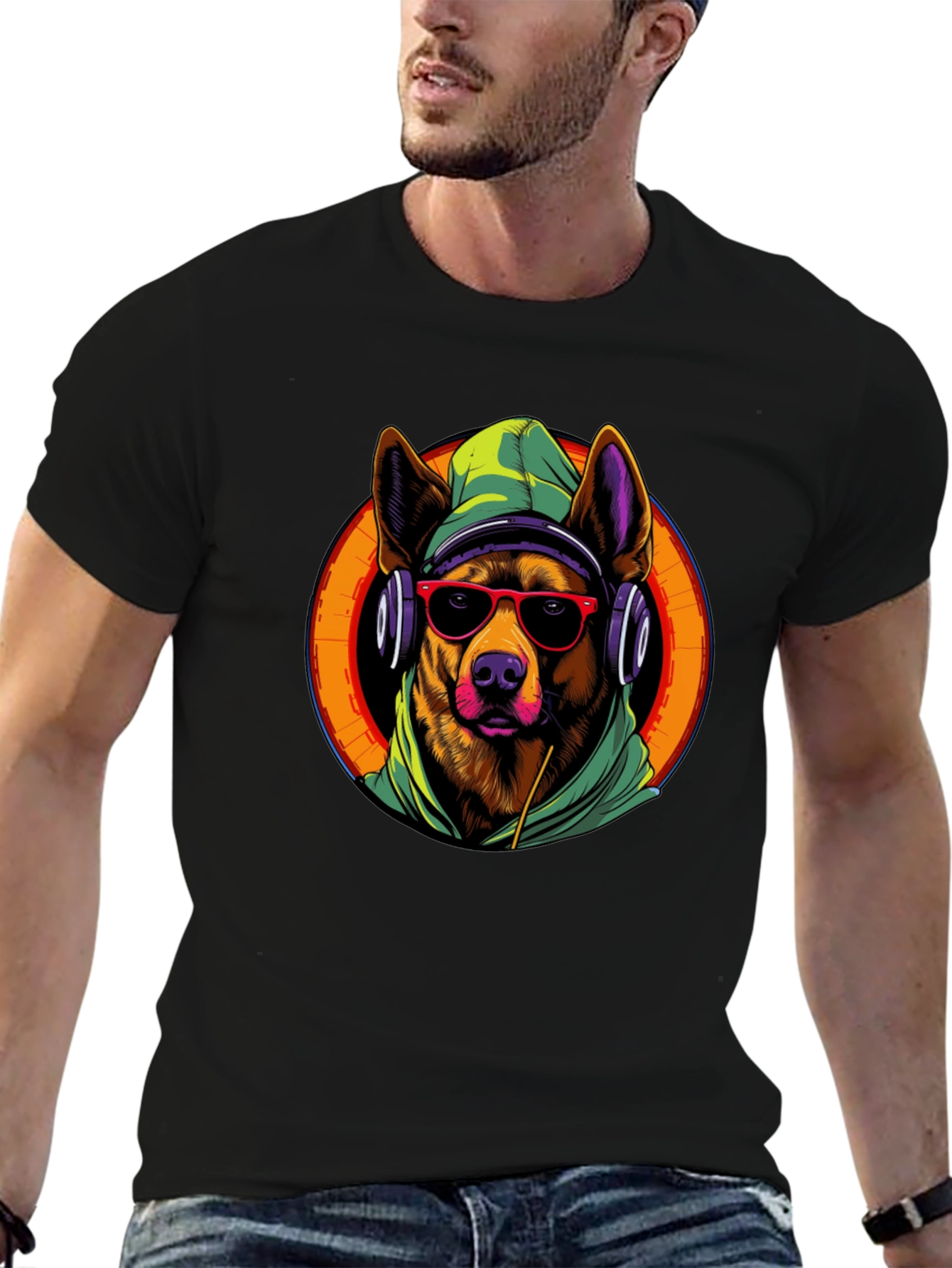Dog DJ Graphic Tee - Cool Canine Vibes