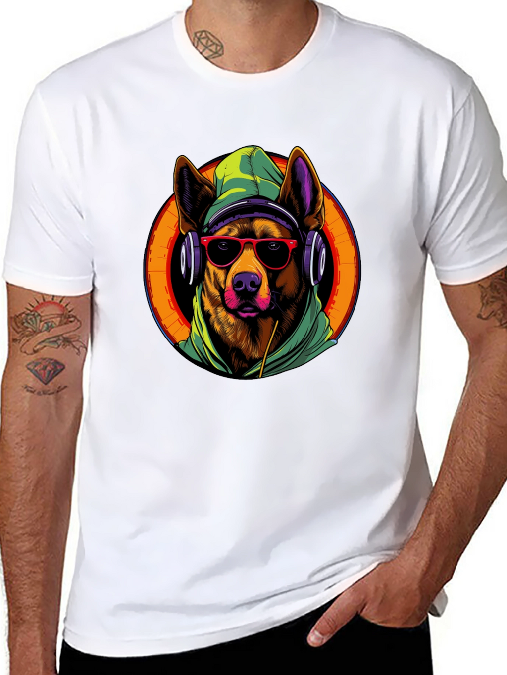 Dog DJ Graphic Tee - Cool Canine Vibes