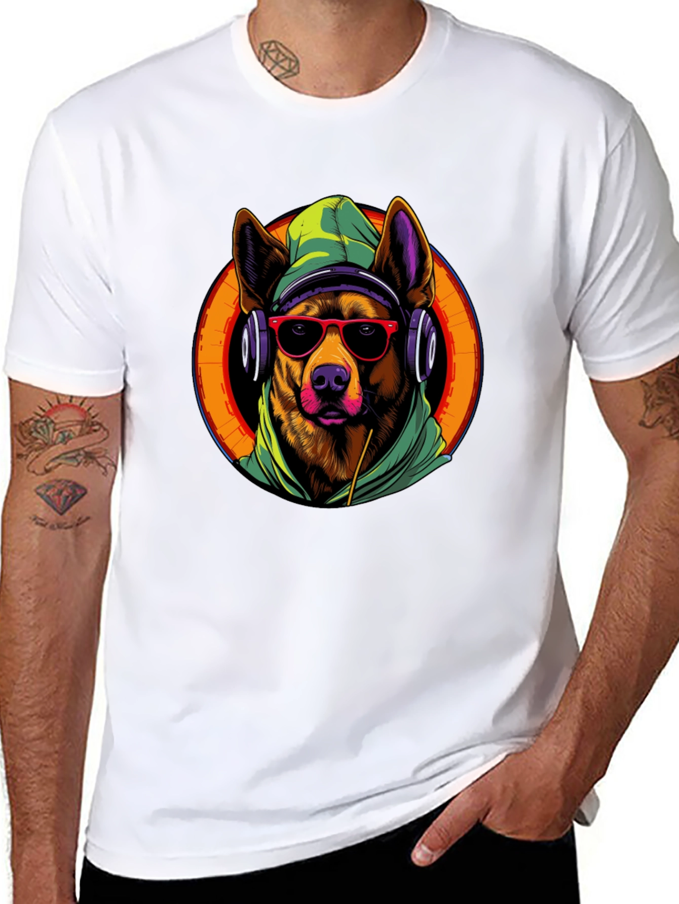 Dog DJ Graphic Tee - Cool Canine Vibes