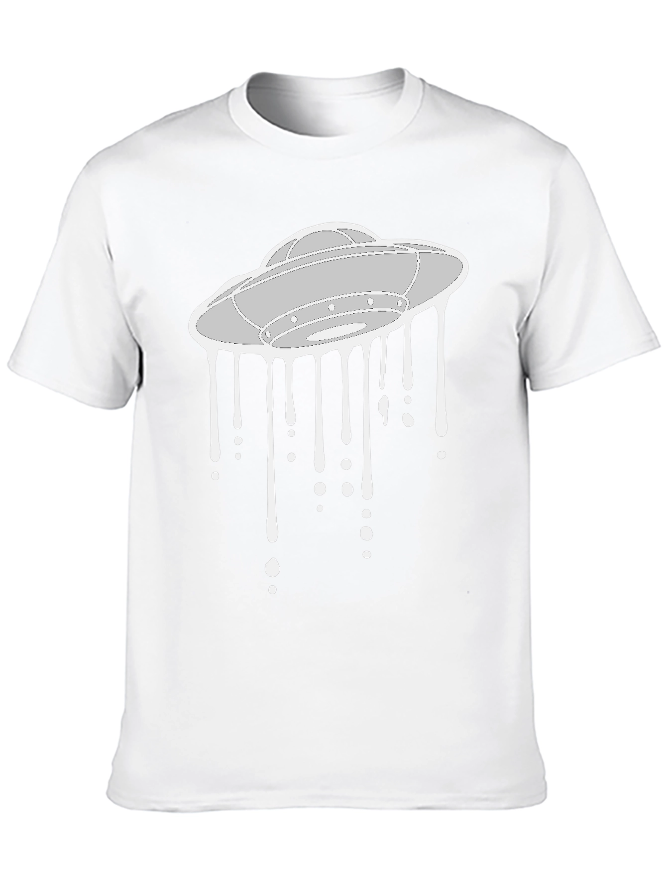 UFO Drip Graphic Tee - Modern Sci-Fi Style