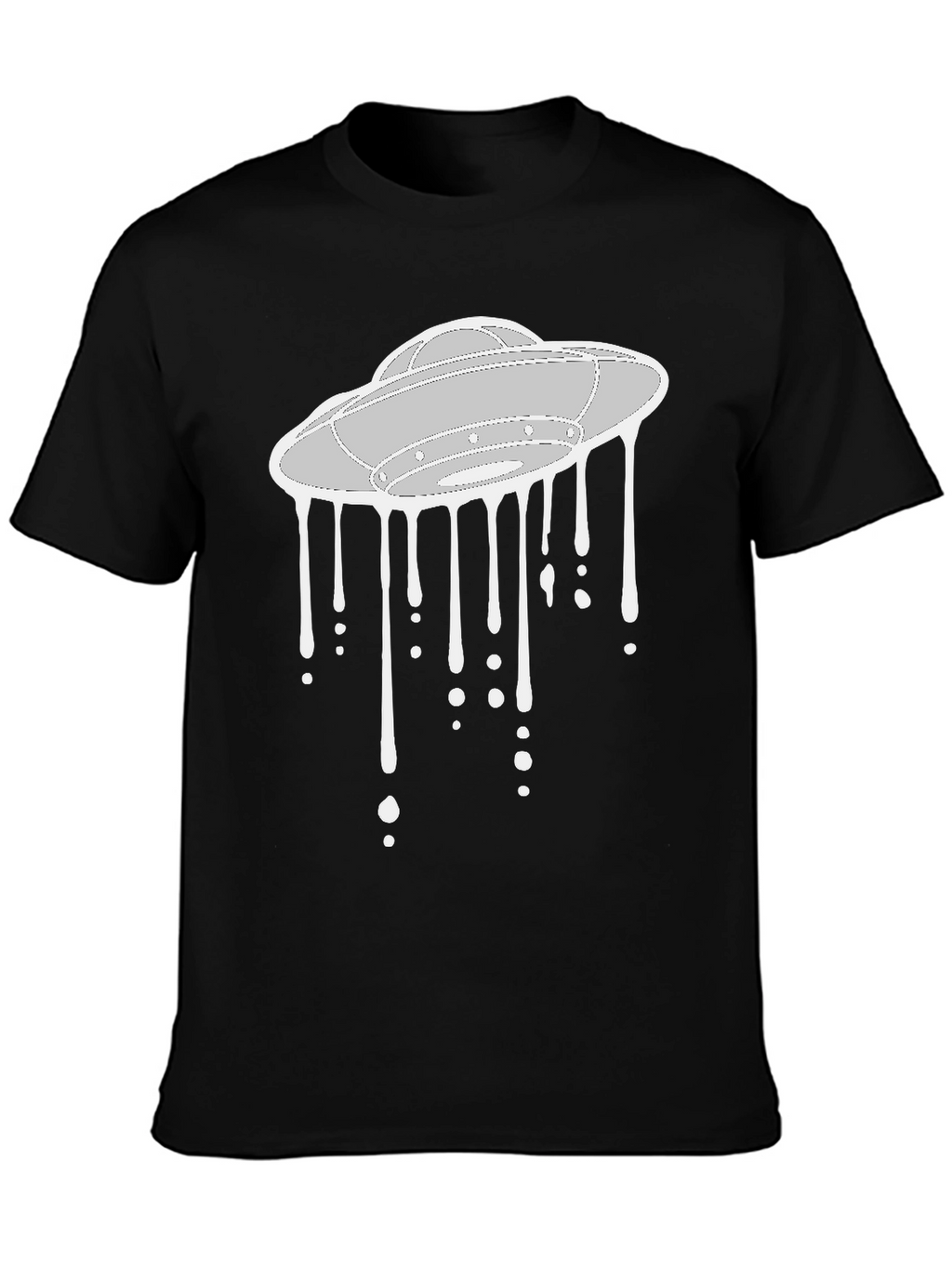 UFO Drip Graphic Tee - Modern Sci-Fi Style