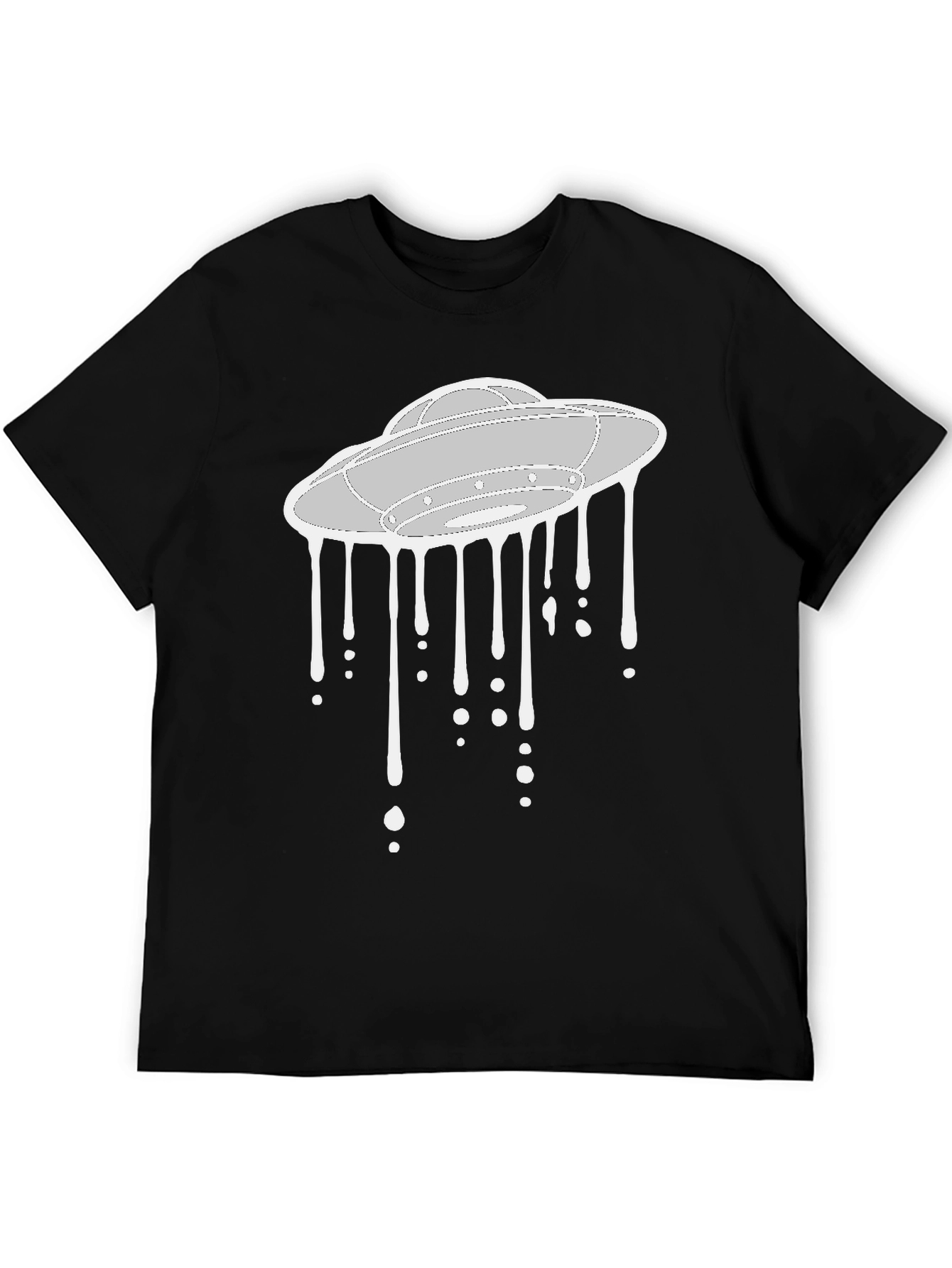 UFO Drip Graphic Tee - Modern Sci-Fi Style