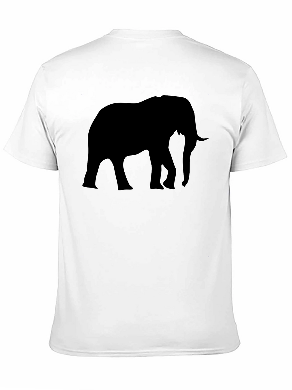 Elephant Silhouette Graphic Tee - Black Cotton Blend
