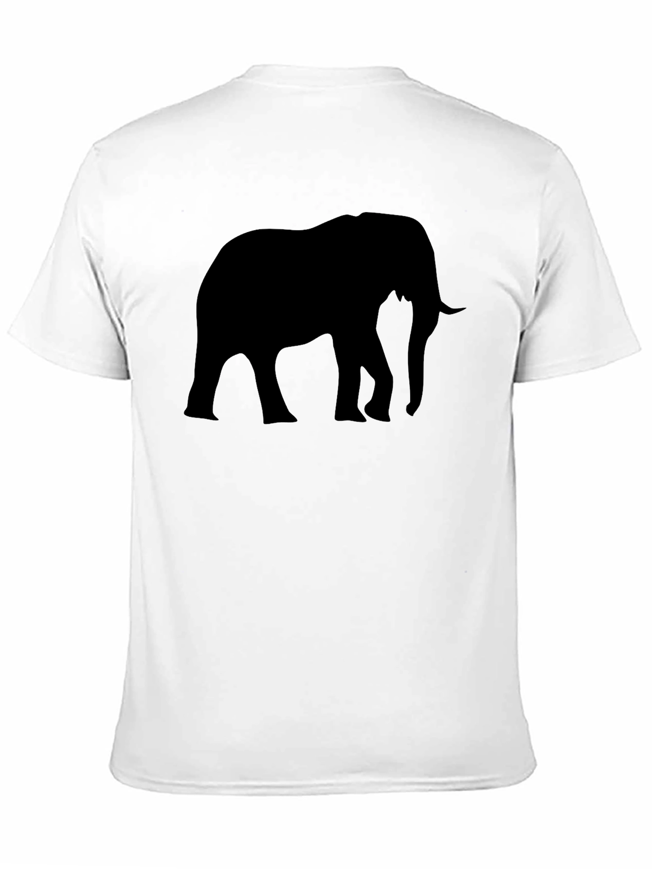 Elephant Silhouette Graphic Tee - Black Cotton Blend