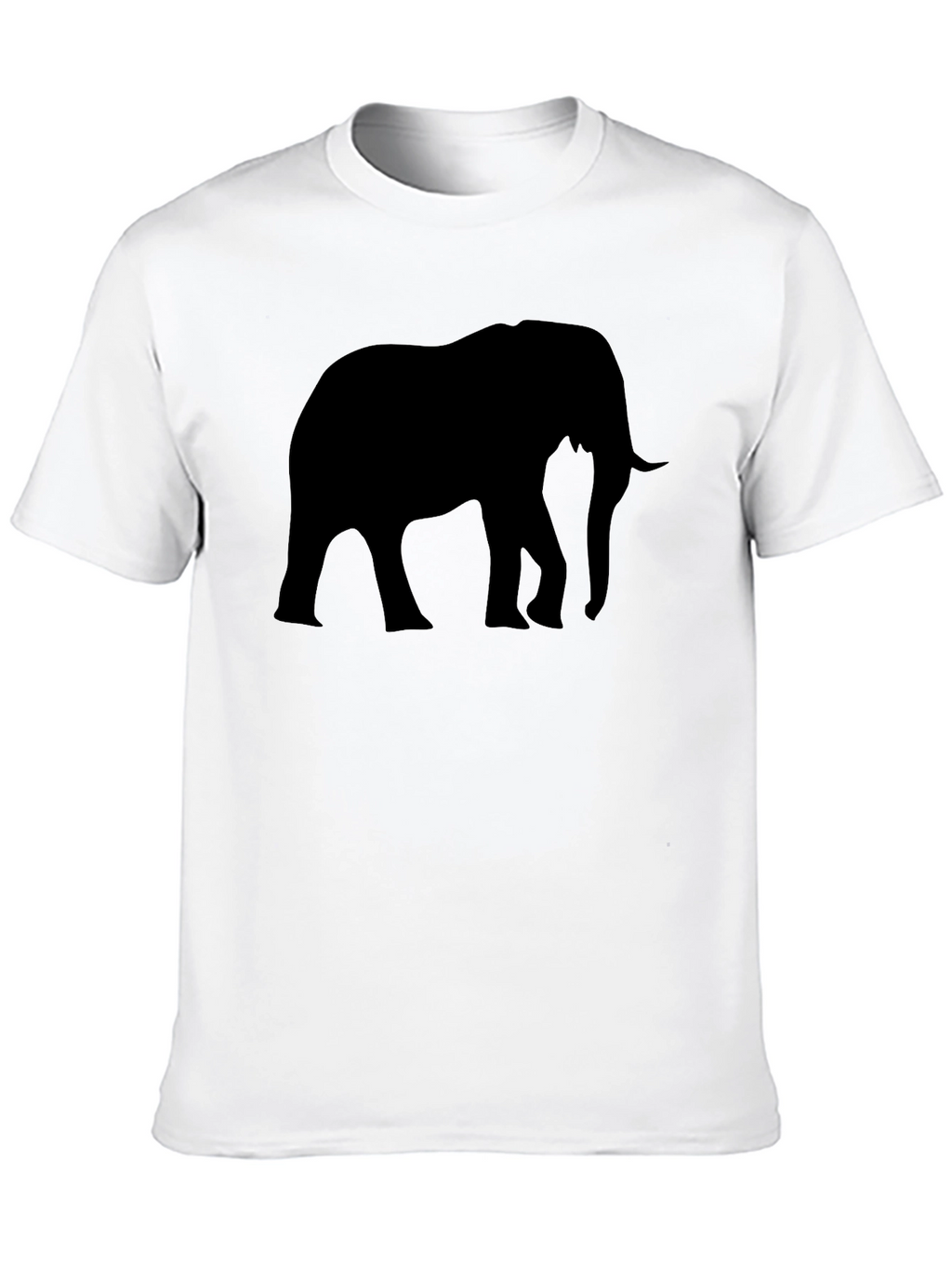 Elephant Silhouette Graphic Tee - Black Cotton Blend