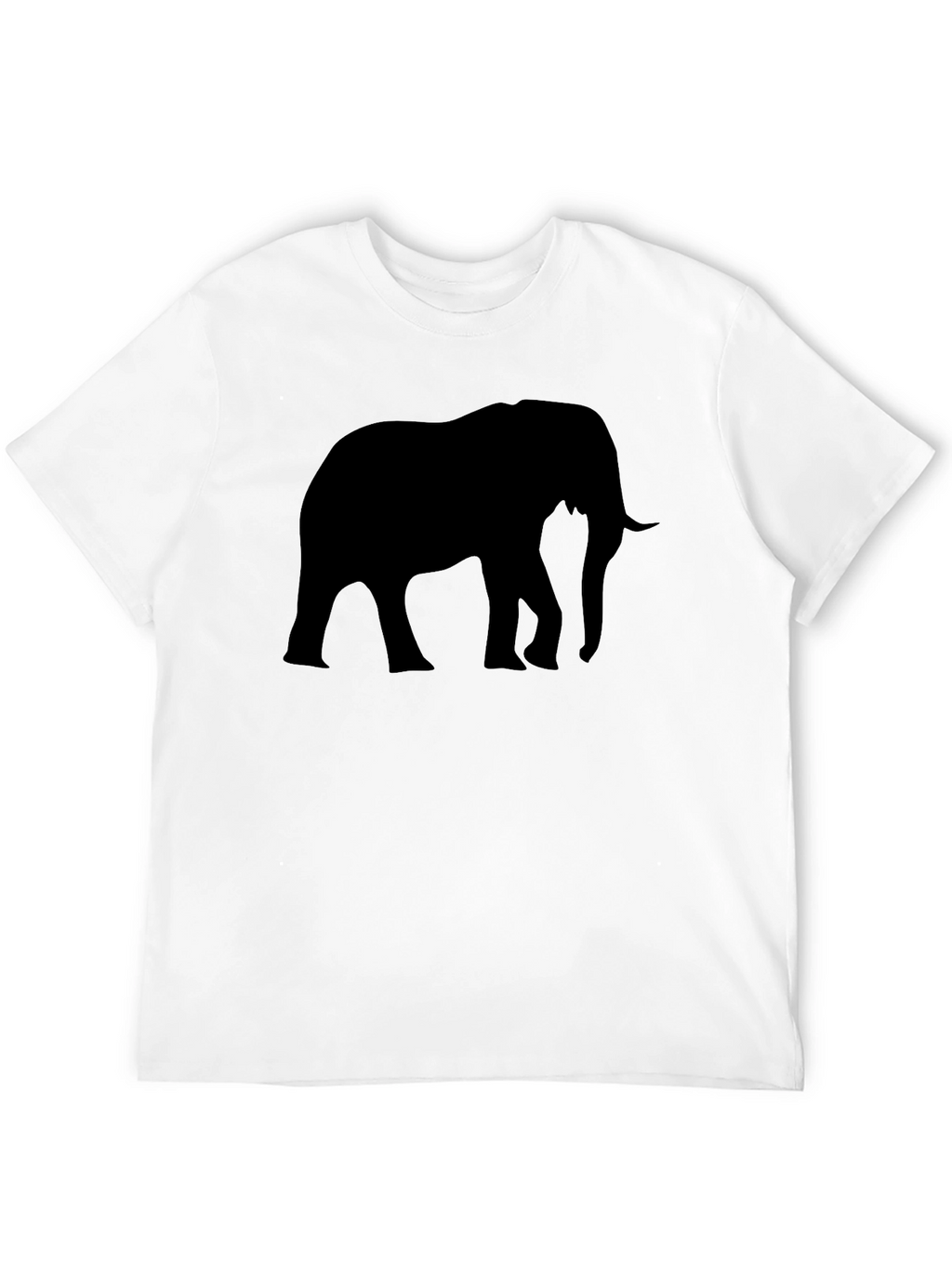 Elephant Silhouette Graphic Tee - Black Cotton Blend