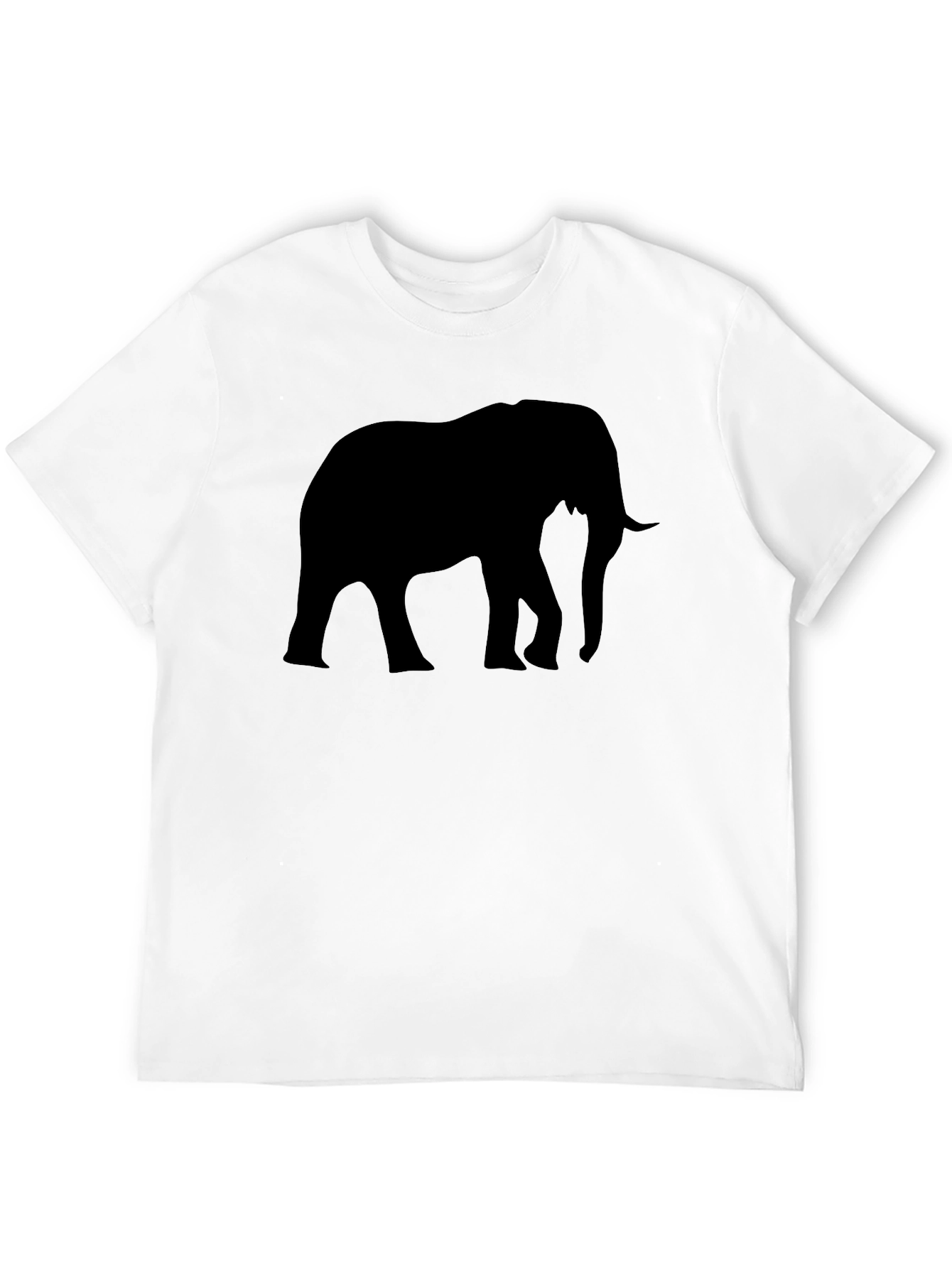 Elephant Silhouette Graphic Tee - Black Cotton Blend