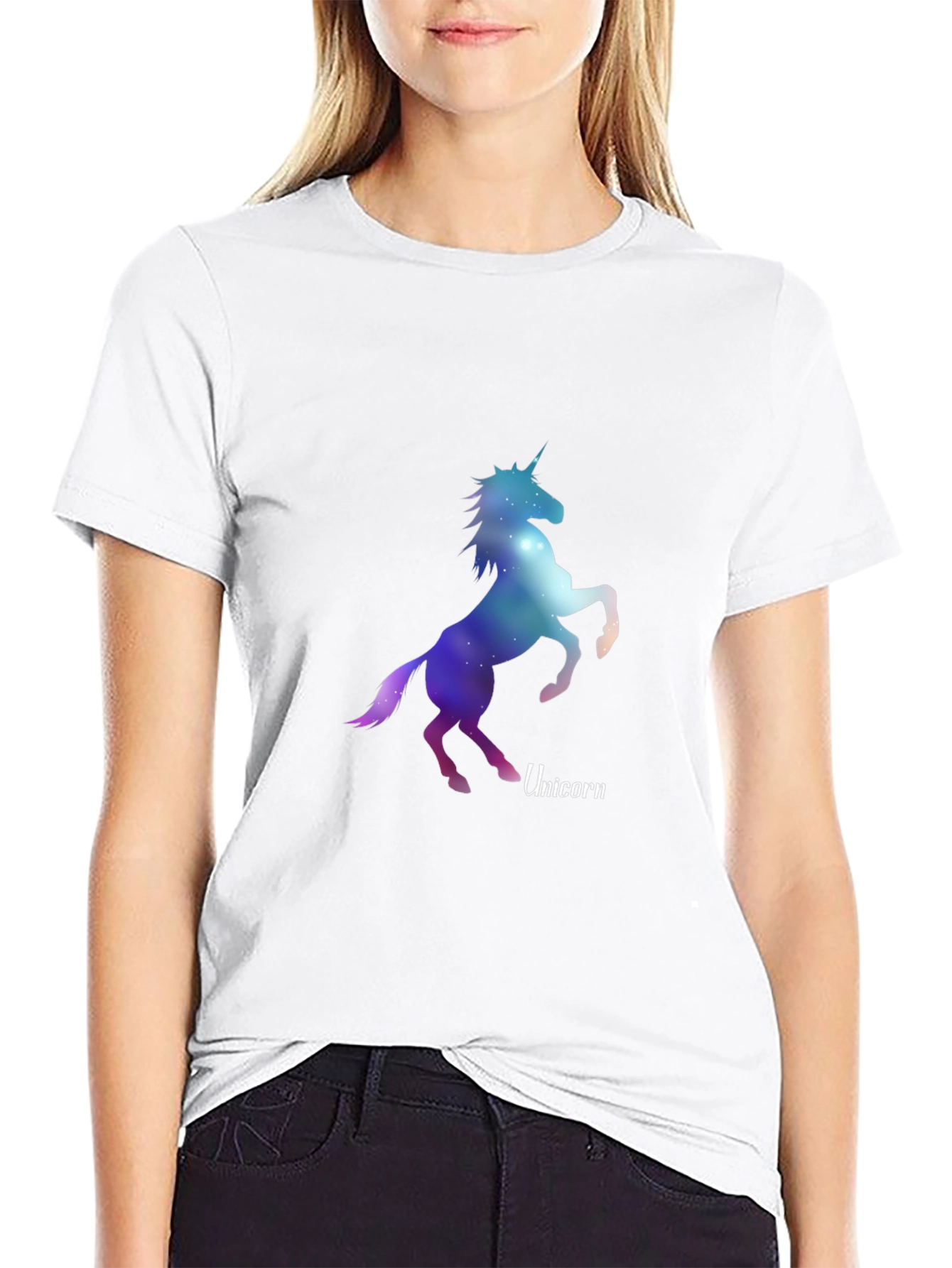 Galaxy Unicorn Graphic Tee - Stylish Mens Black T-Shirt