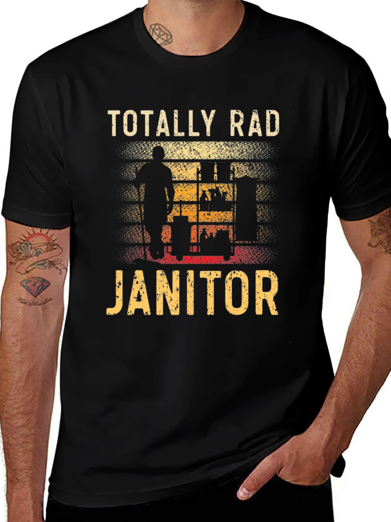 Totally Rad Janitor Graphic T-Shirt