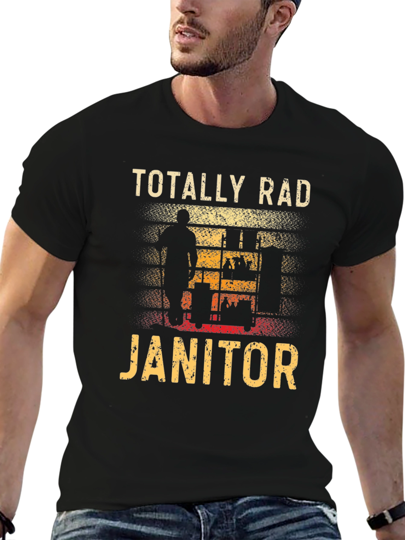 Totally Rad Janitor Graphic T-Shirt