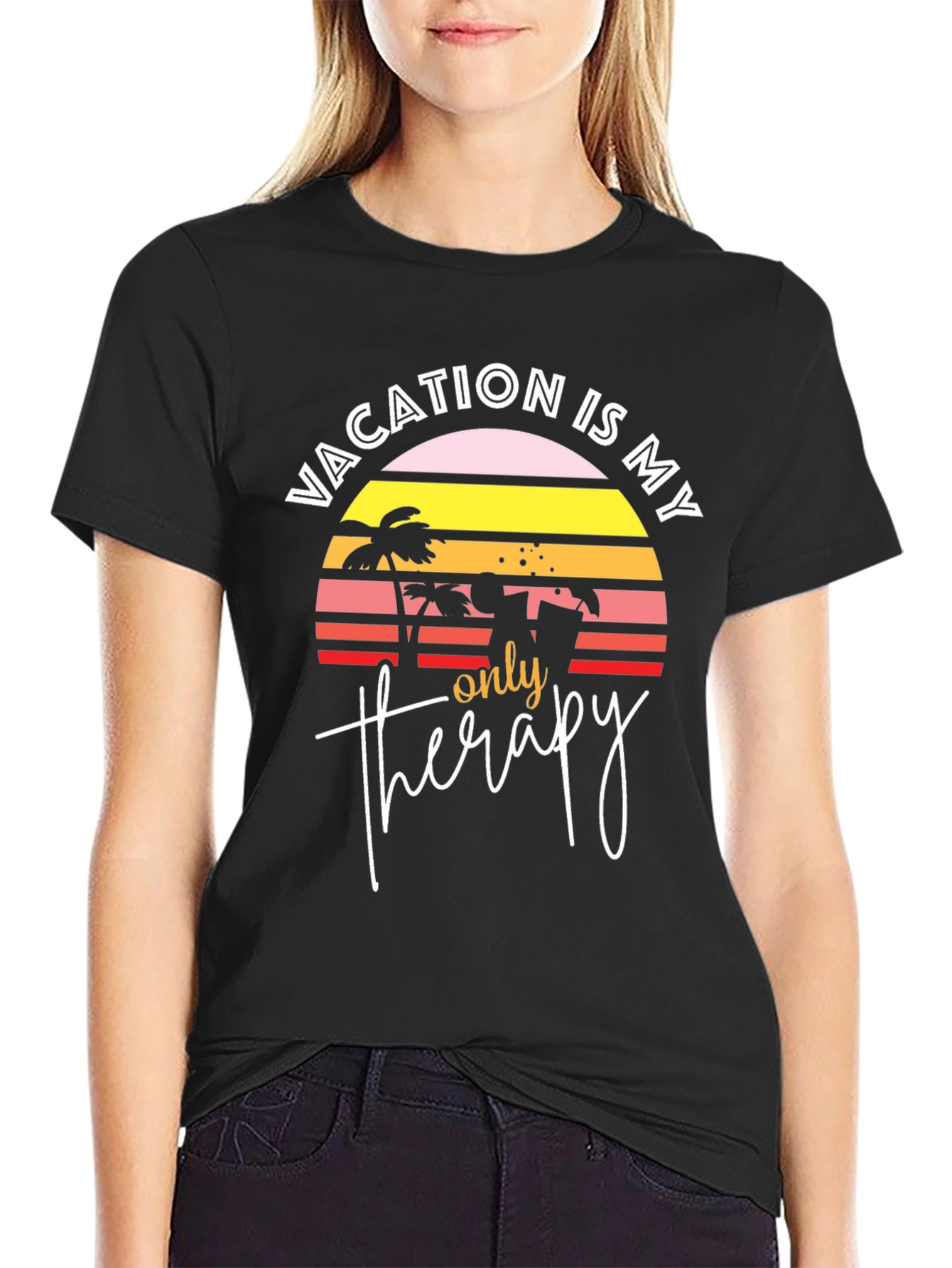 Vacation Therapy Graphic T-Shirt - Beach Lover Tee