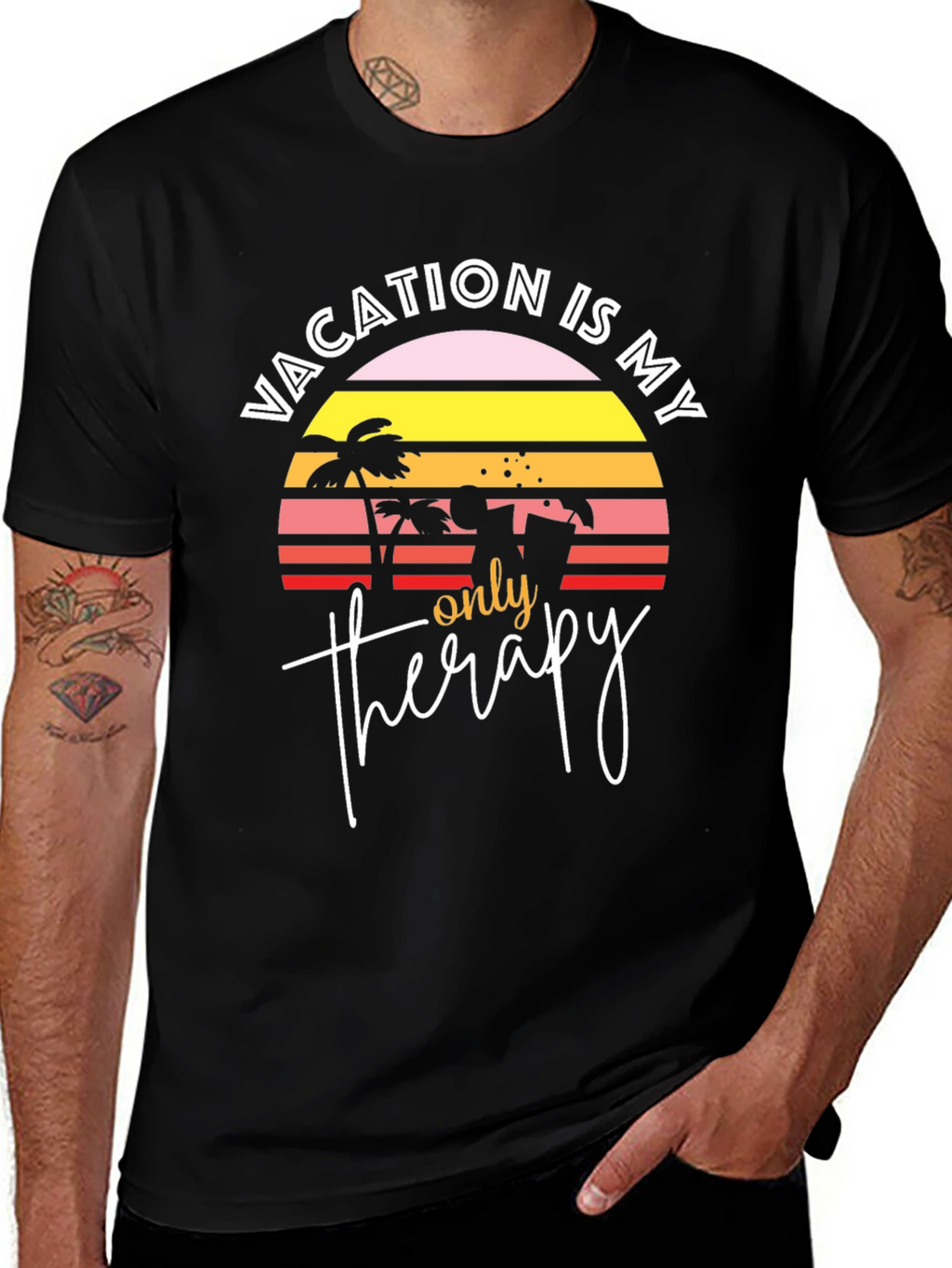Vacation Therapy Graphic T-Shirt - Beach Lover Tee