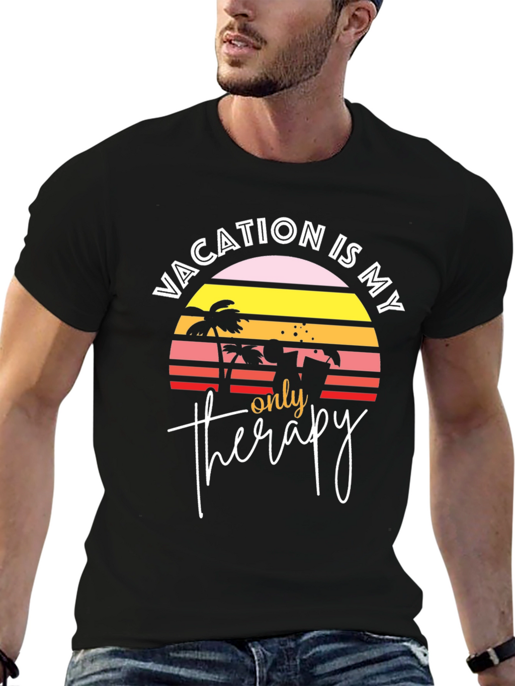 Vacation Therapy Graphic T-Shirt - Beach Lover Tee
