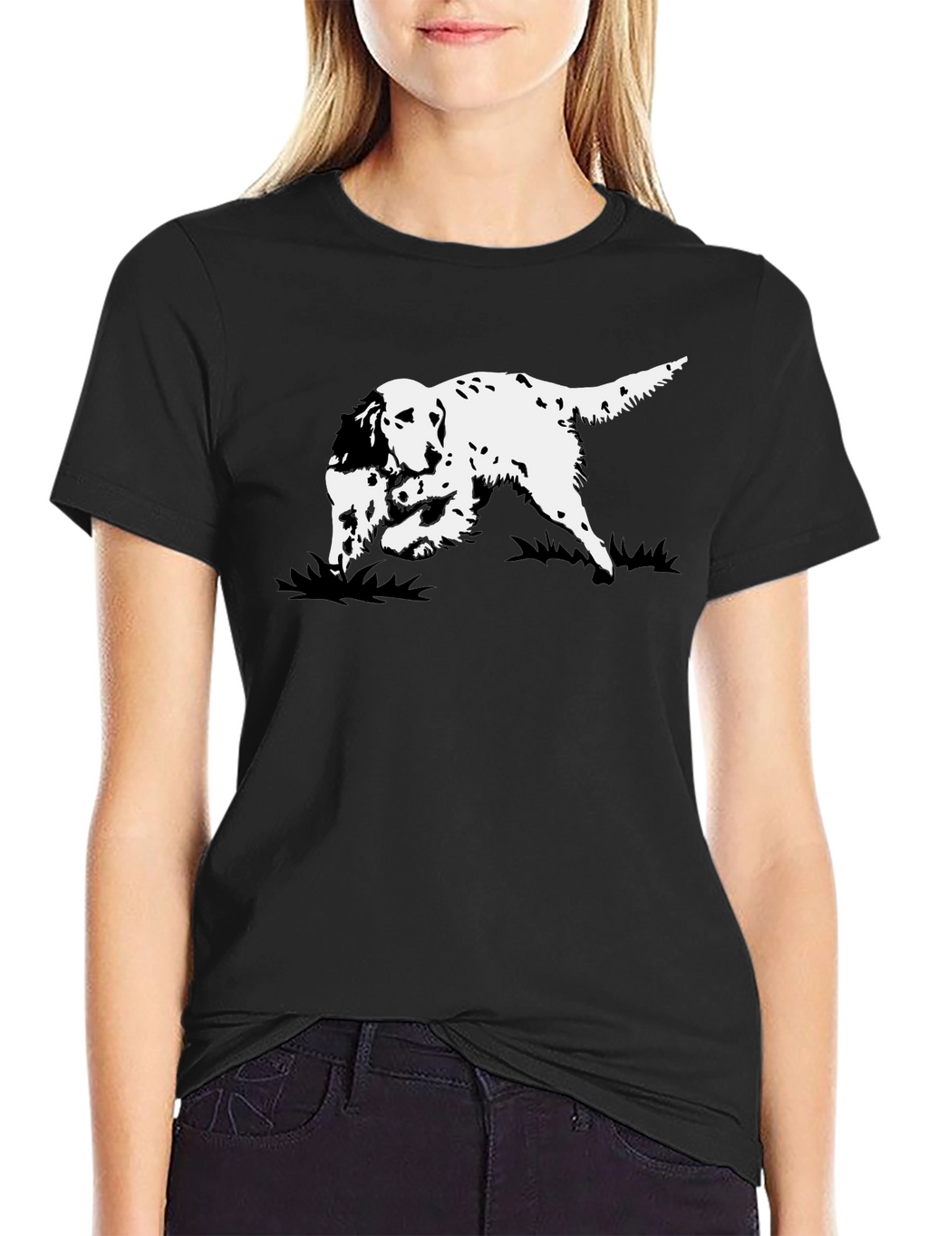 Black Dog Graphic Tee - English Setter Design